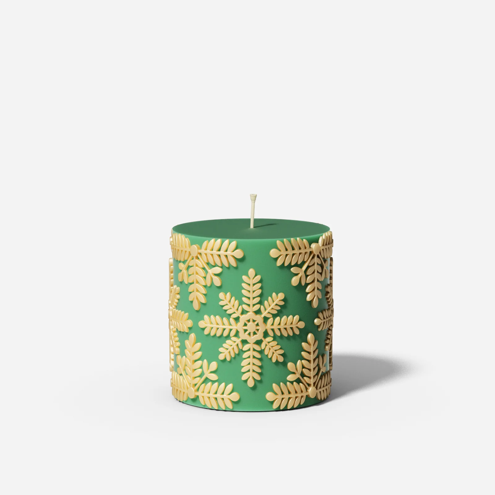 Short Snowflake Pattern Pillar Candle Silicone Mold