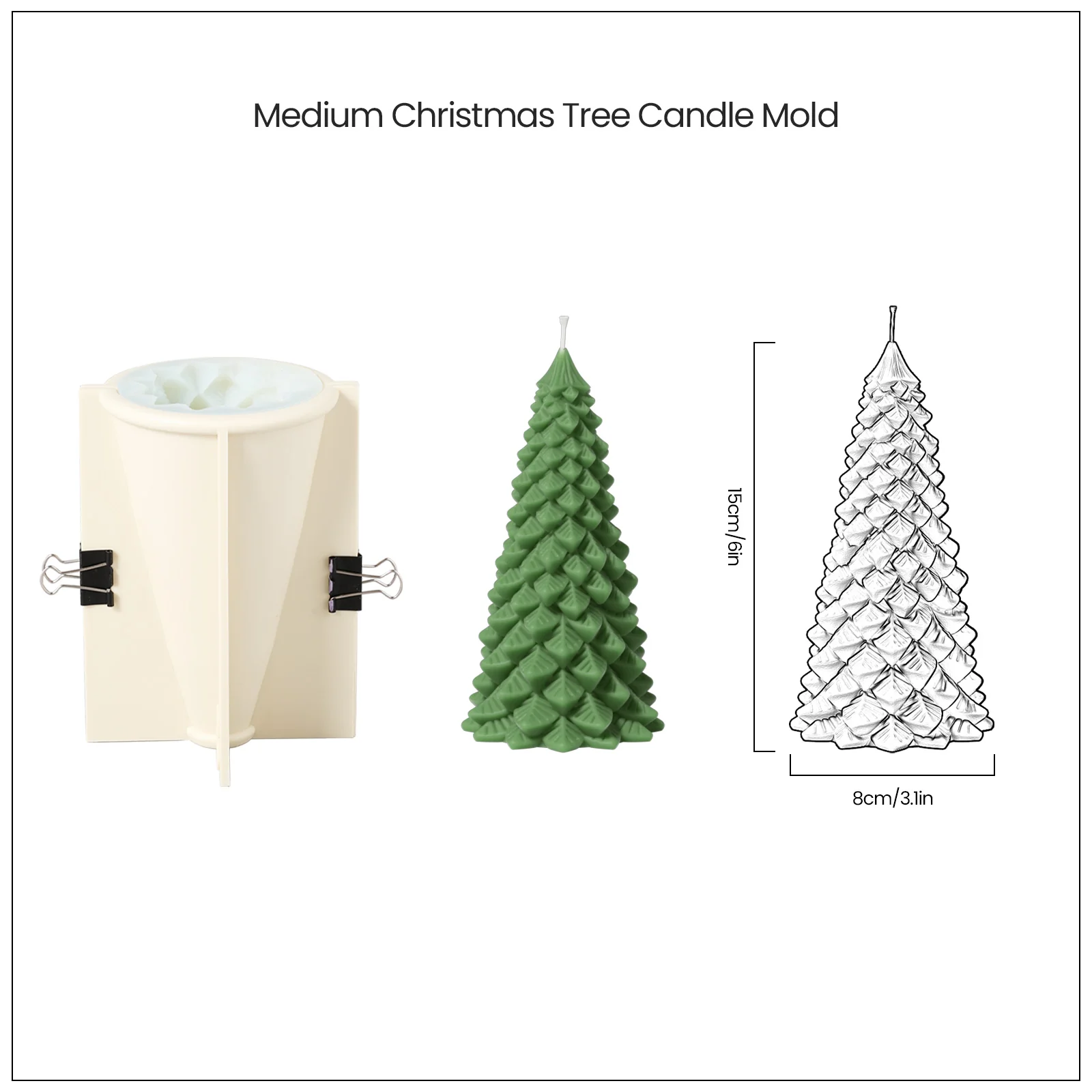 Chritsmas Pine Tree Candle Silicone Mold - Image 11