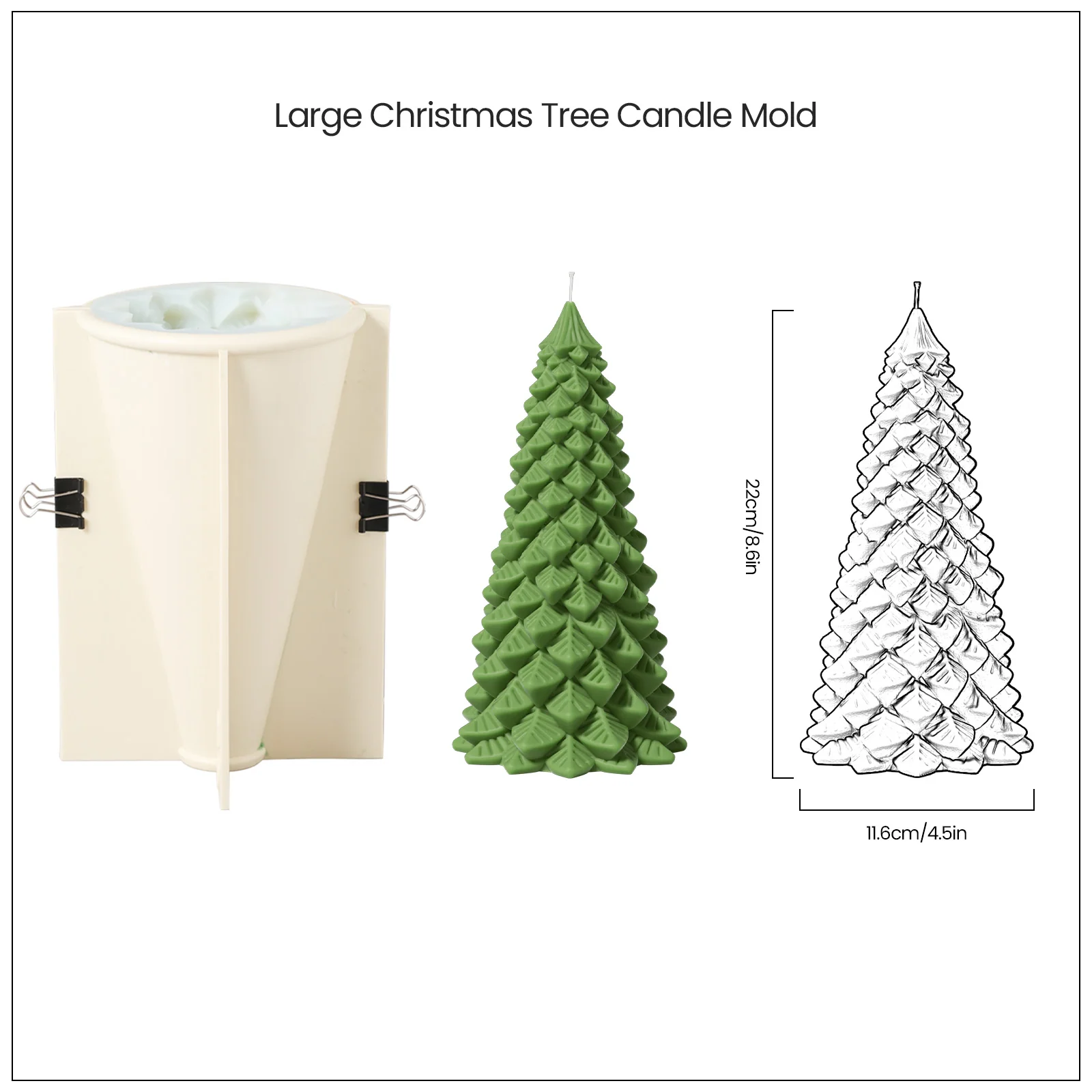 Chritsmas Pine Tree Candle Silicone Mold - Image 12