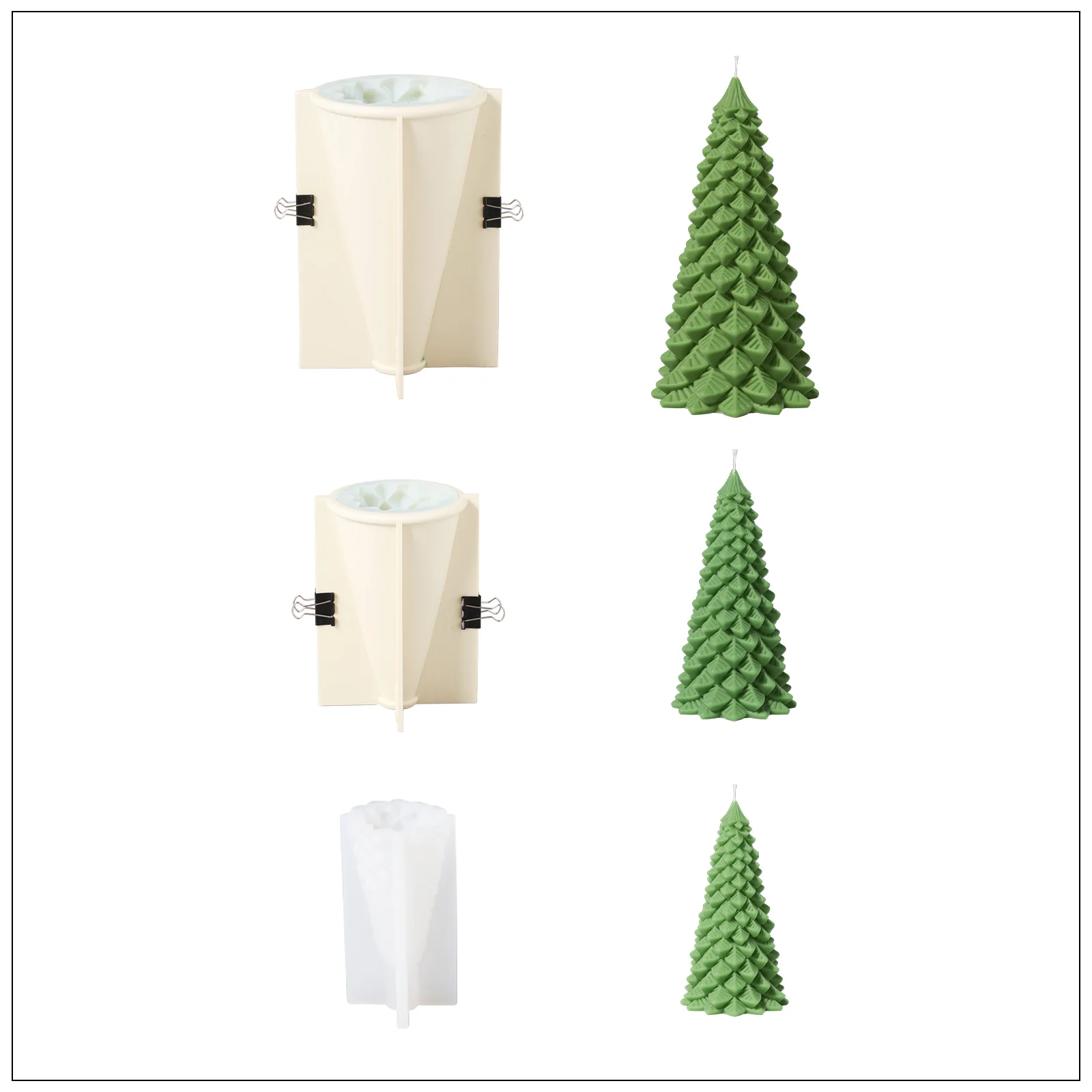 8.5'' Christmas Pine Tree Candle Silicone Mold - Image 11