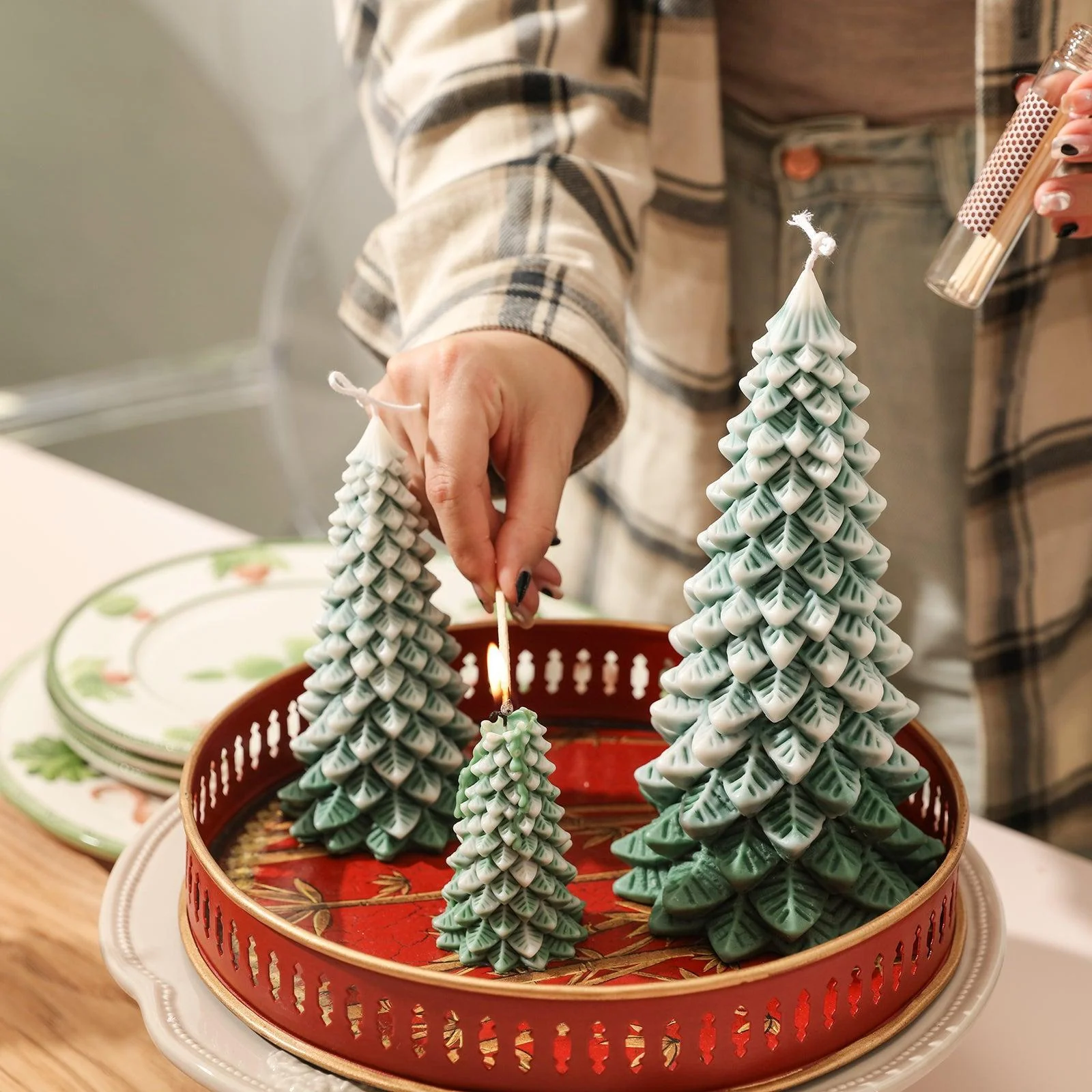 4'' Chritsmas Pine Tree Candle Silicone Mold - Image 7