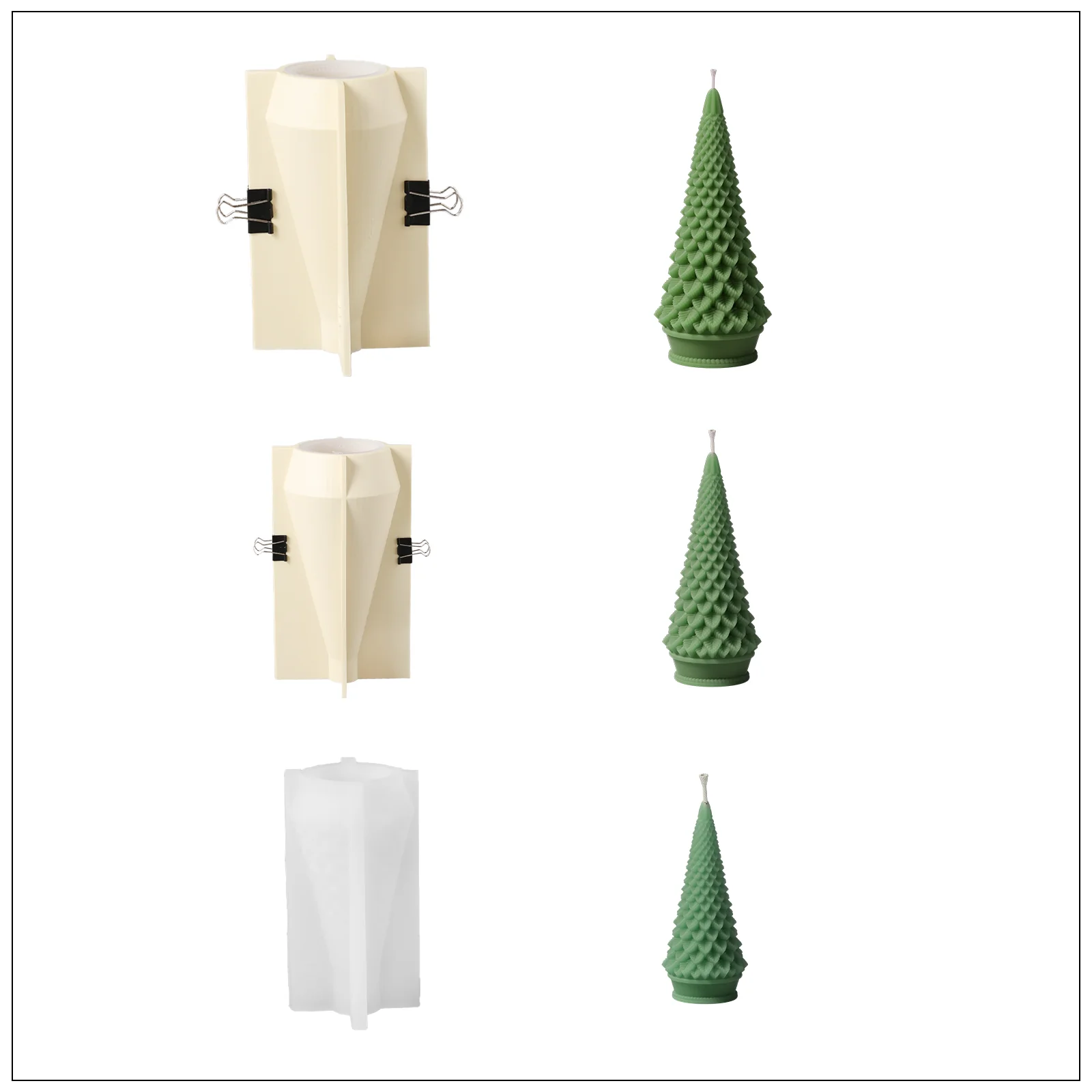 6'' Conical Christmas Tree Candle Silicone Mold - Image 10