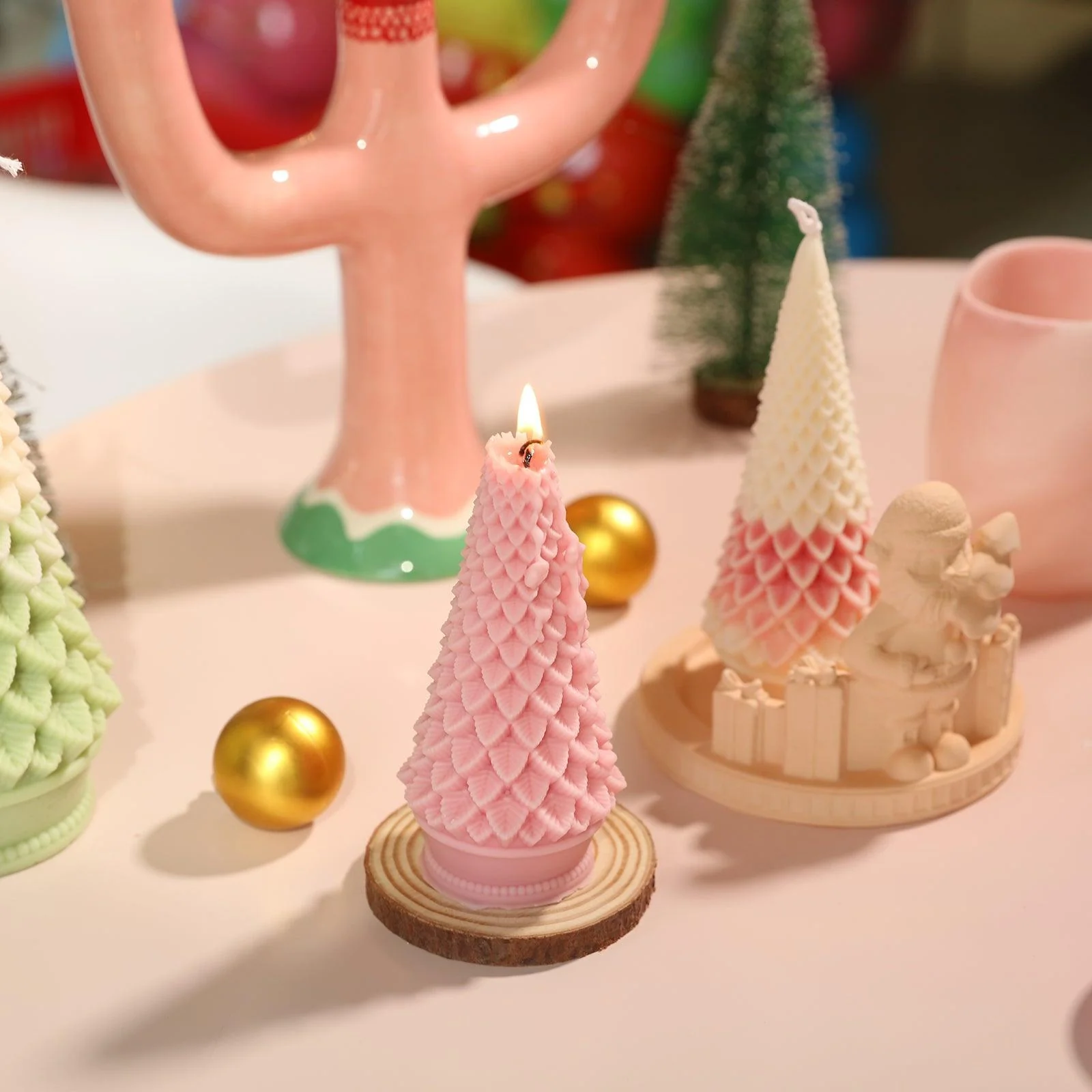 6'' Conical Christmas Tree Candle Silicone Mold - Image 4