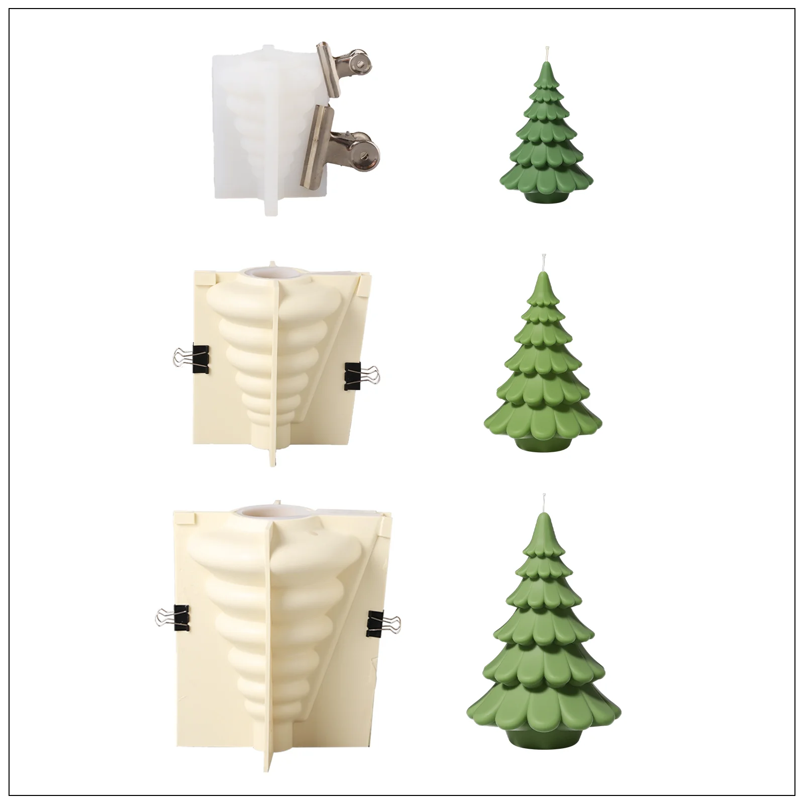 Layered Christmas Tree Candle Silicone Mold - Image 13