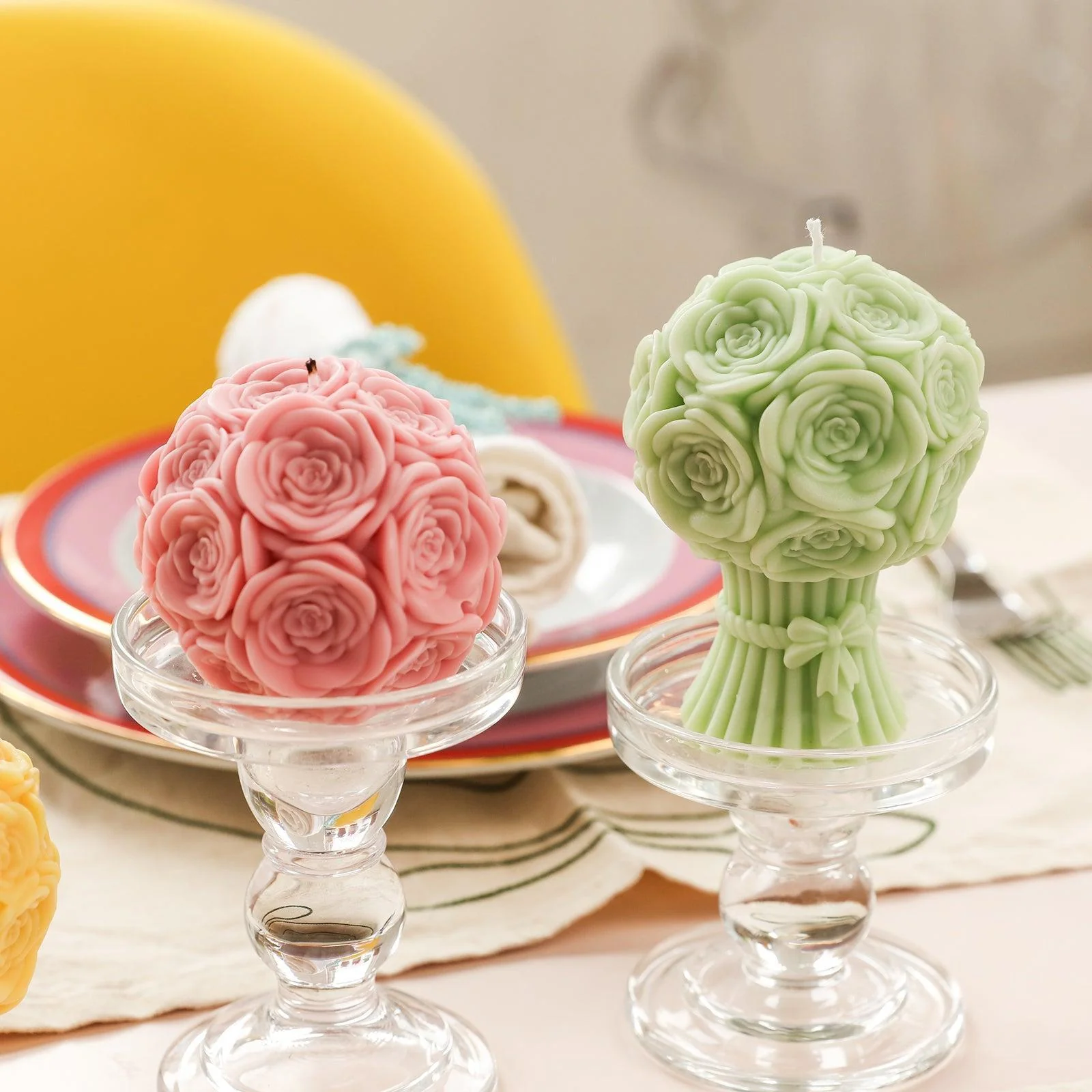 Rose Bouquet Flourishing Candle Silicone Mold - Image 7
