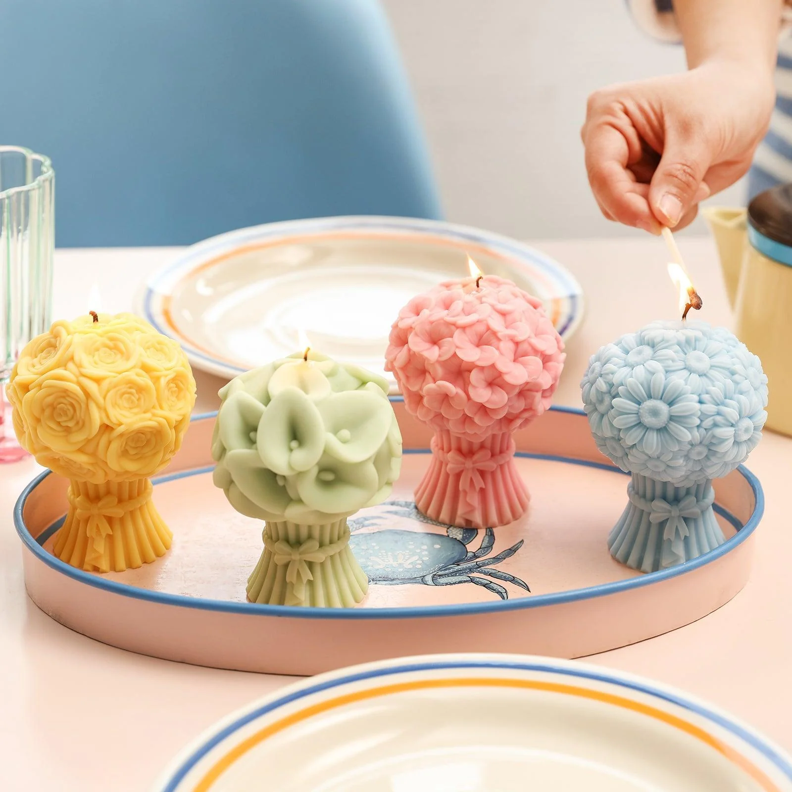 Hydrangea Bouquet Flourishing Candle Silicone Mold - Image 8