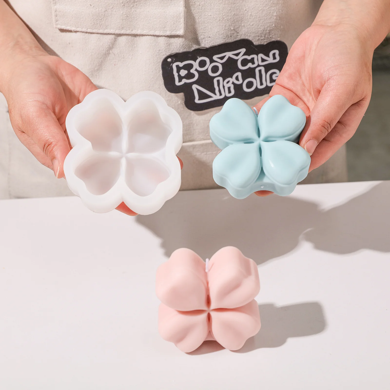 Four-Leaf Clover Harmony Candle Silicone Mold - Image 3