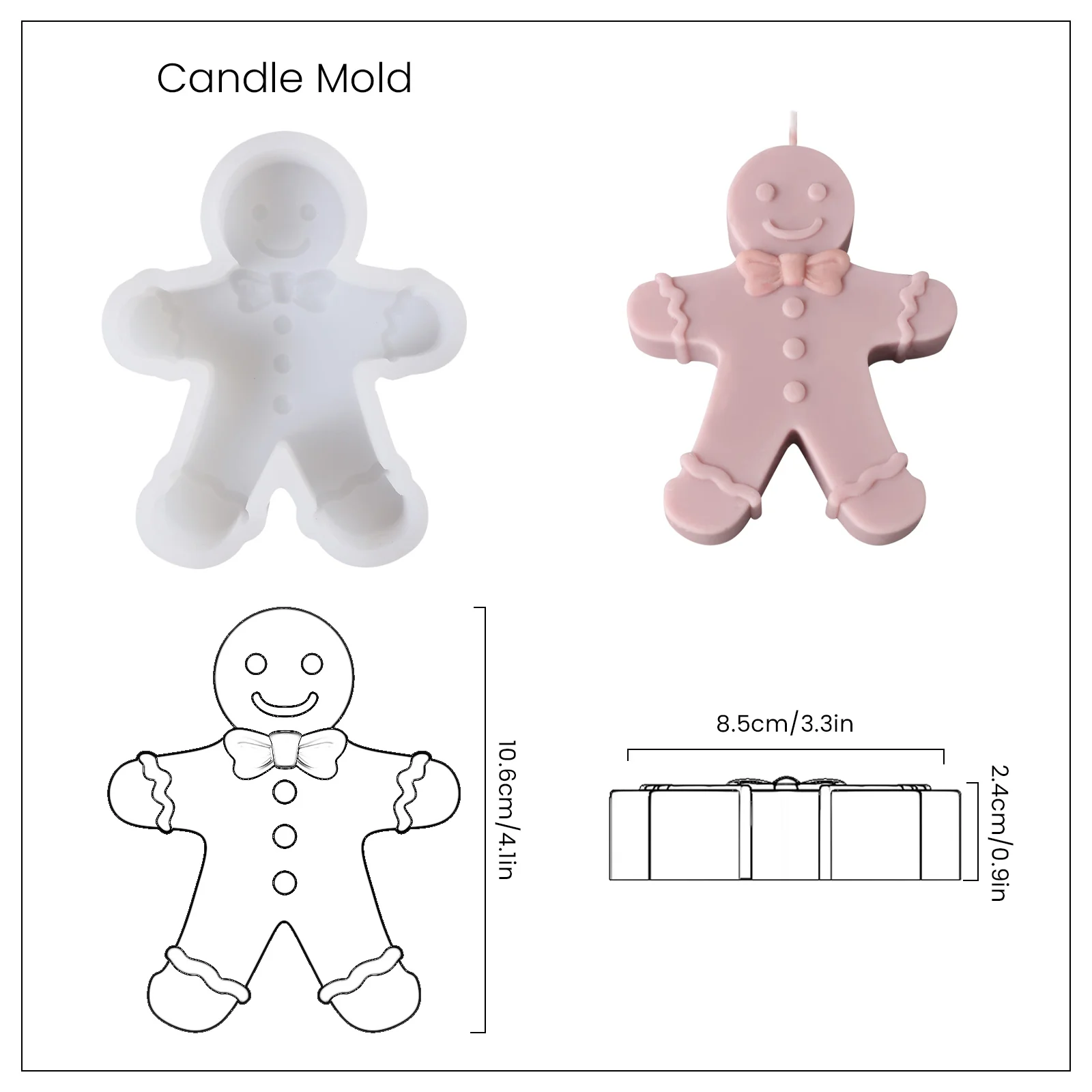 The Gingerbread Man Family Silicone Candle Mold - Image 9