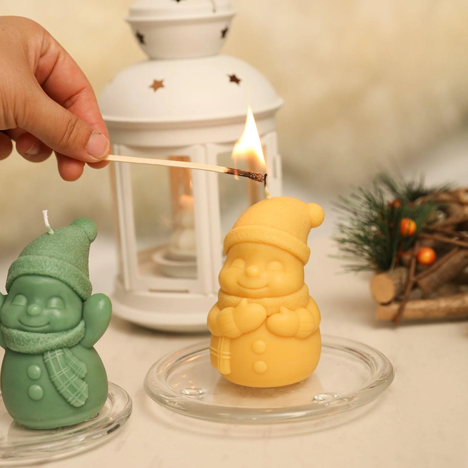 Hugging Snowman Candle Silicone Mold - Image 4