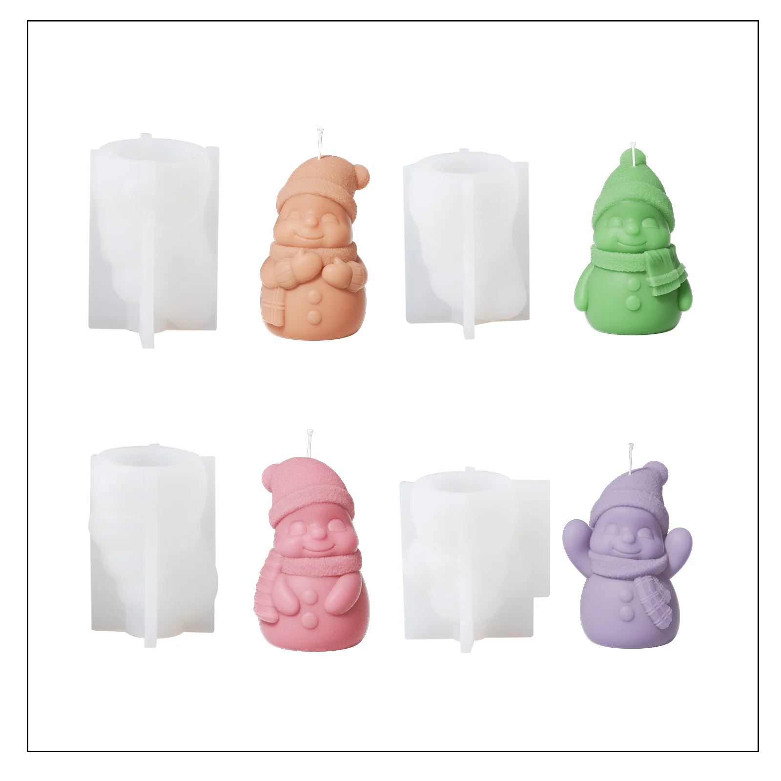 Hugging Snowman Candle Silicone Mold - Image 9