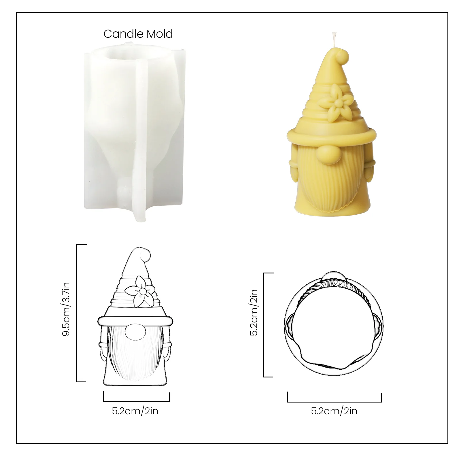 Florian of Hat-tastic Gnome Squad Candle Silicone Mold - Image 9