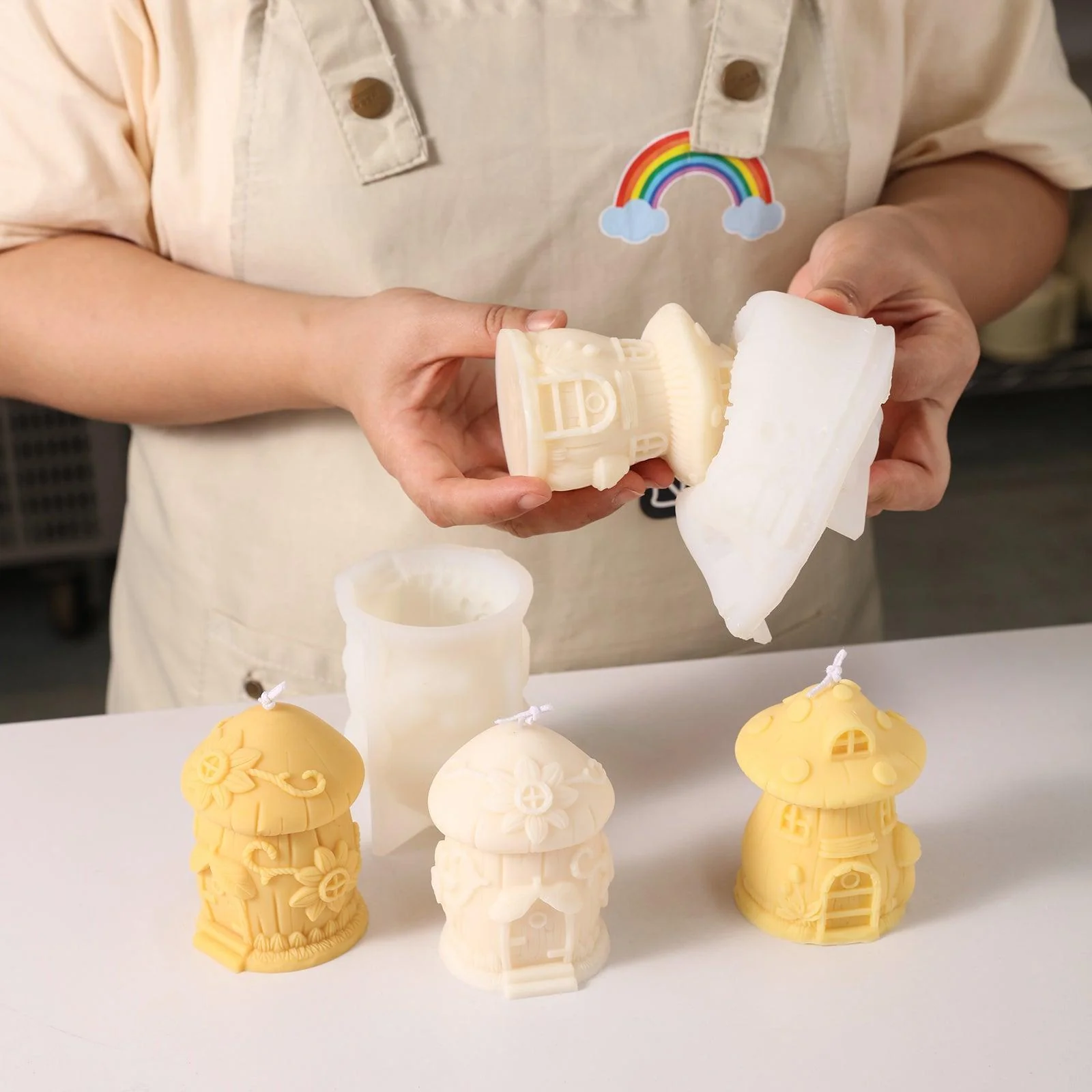 Miniature Mushroom House Candle Silicone Mold - Image 3
