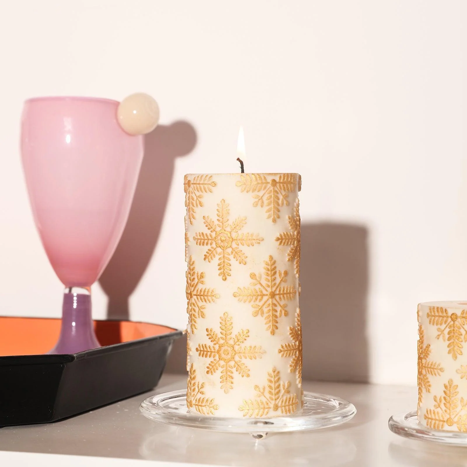 Long Snowflake Pattern Pillar Candle Silicone Mold - Image 5