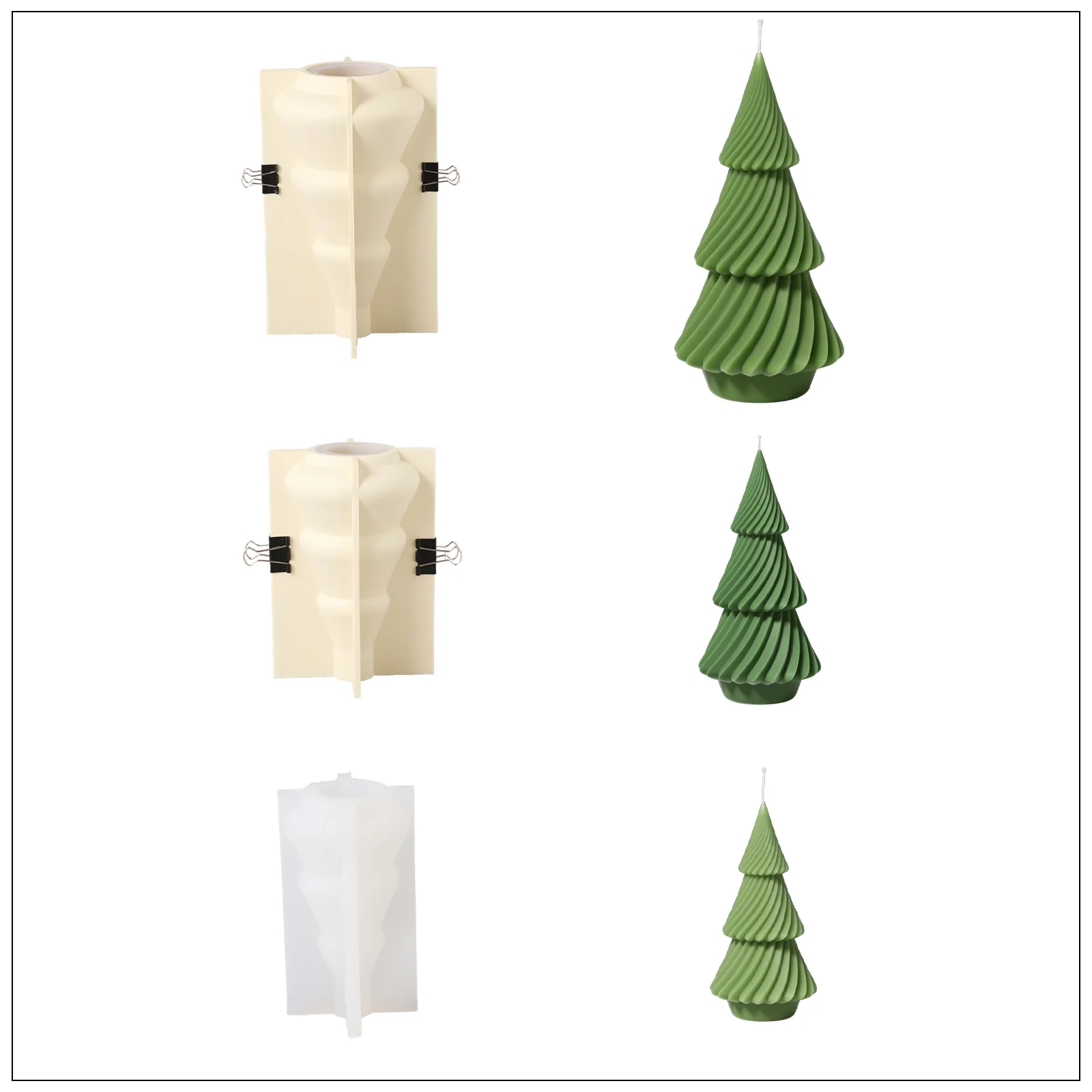 8.5'' Evergreen Christmas Tree Candle Silicone Mold - Image 10