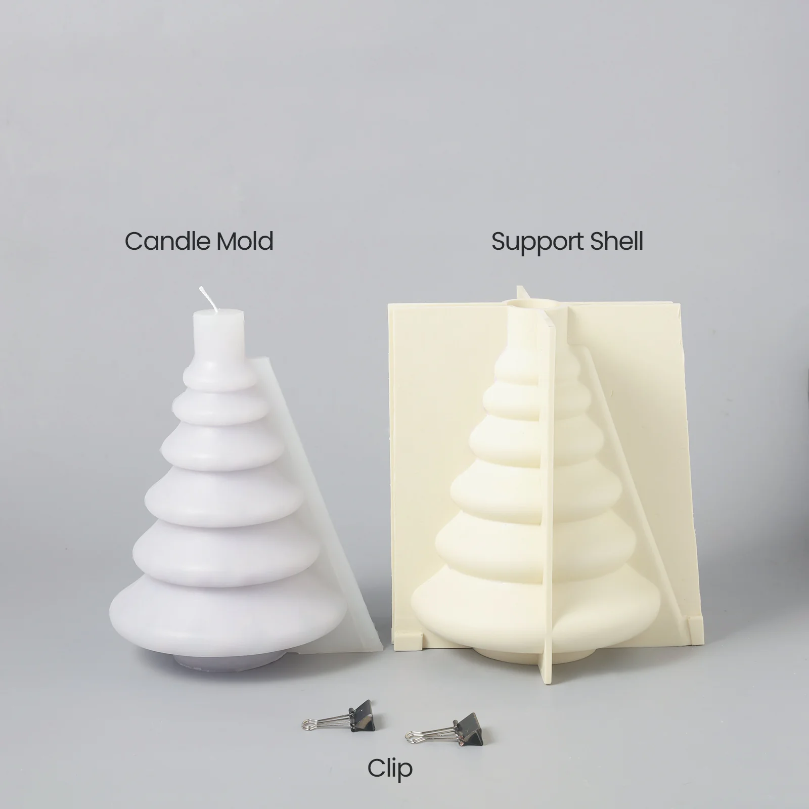 8.5'' Layered Christmas Tree Candle Silicone Mold - Image 8
