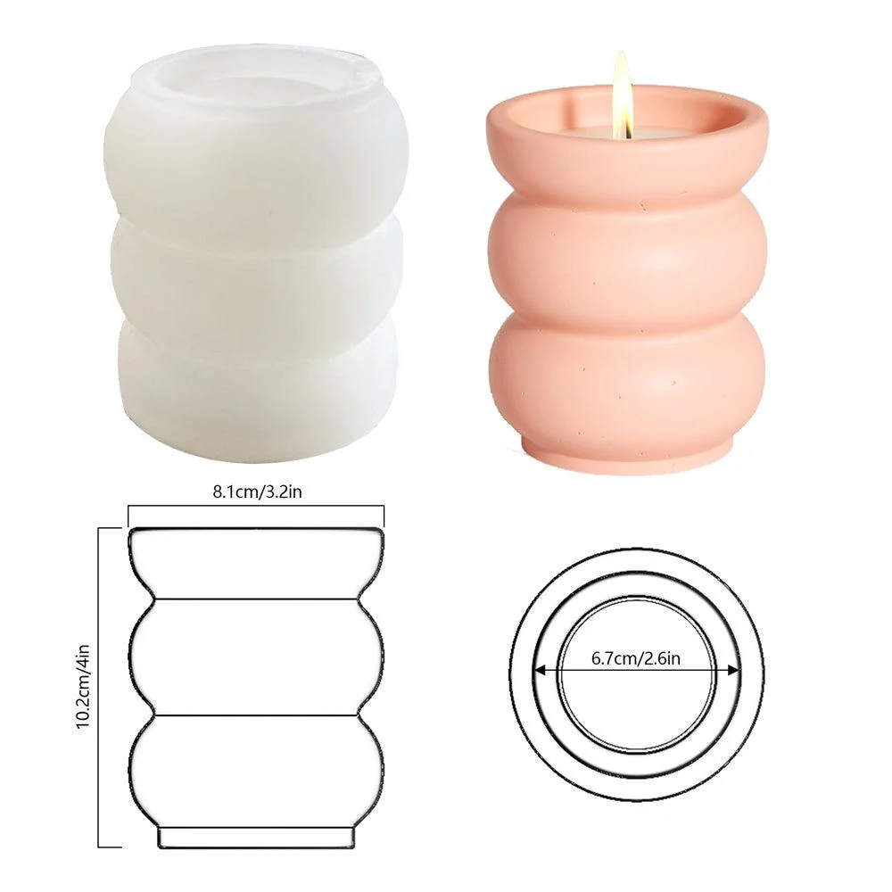 Candle Vessels Silicone Mold Concrete Candle Jar Plant Pot Mould - Image 7