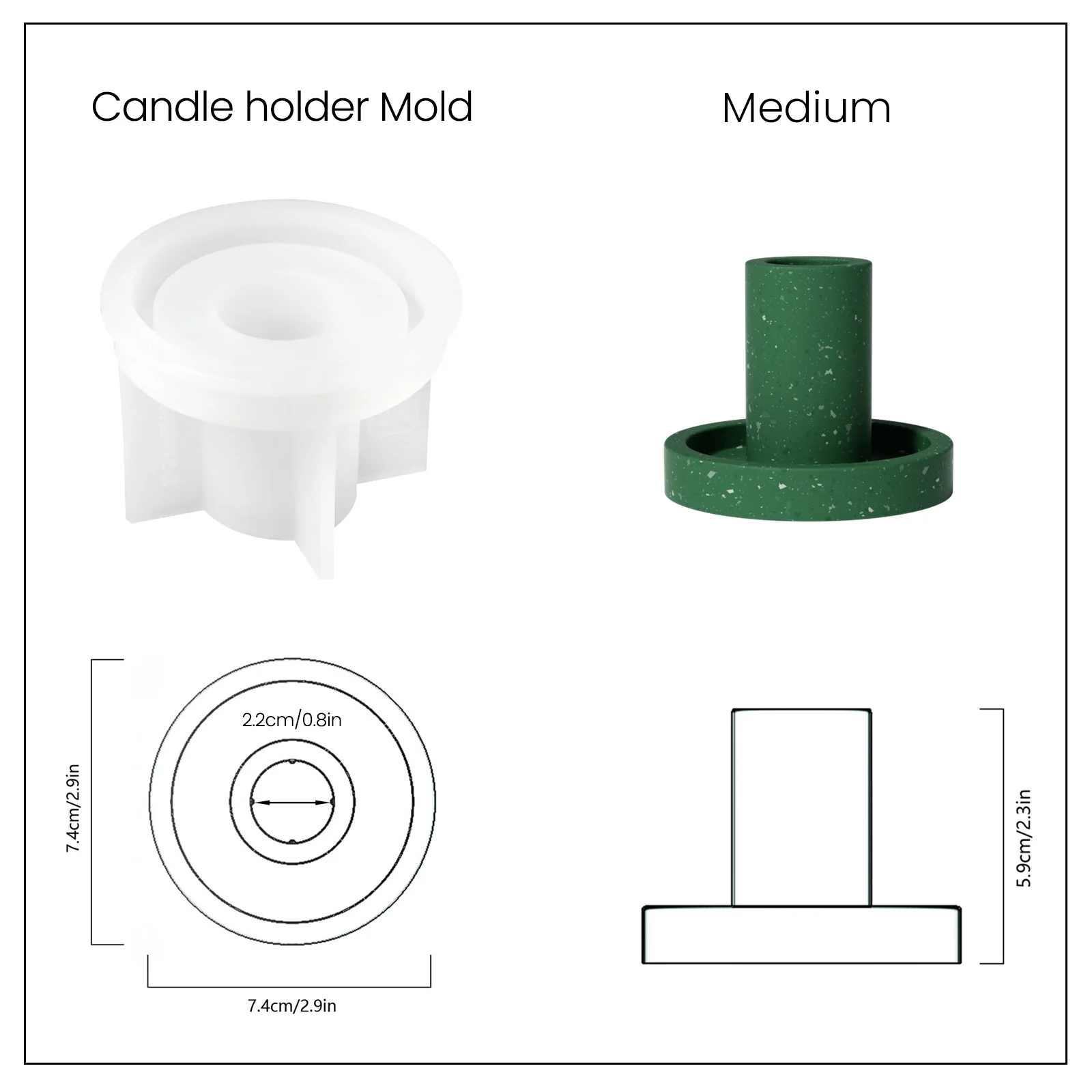 Geometric Simple Taper Candle Holder Silicone Mold - Image 10