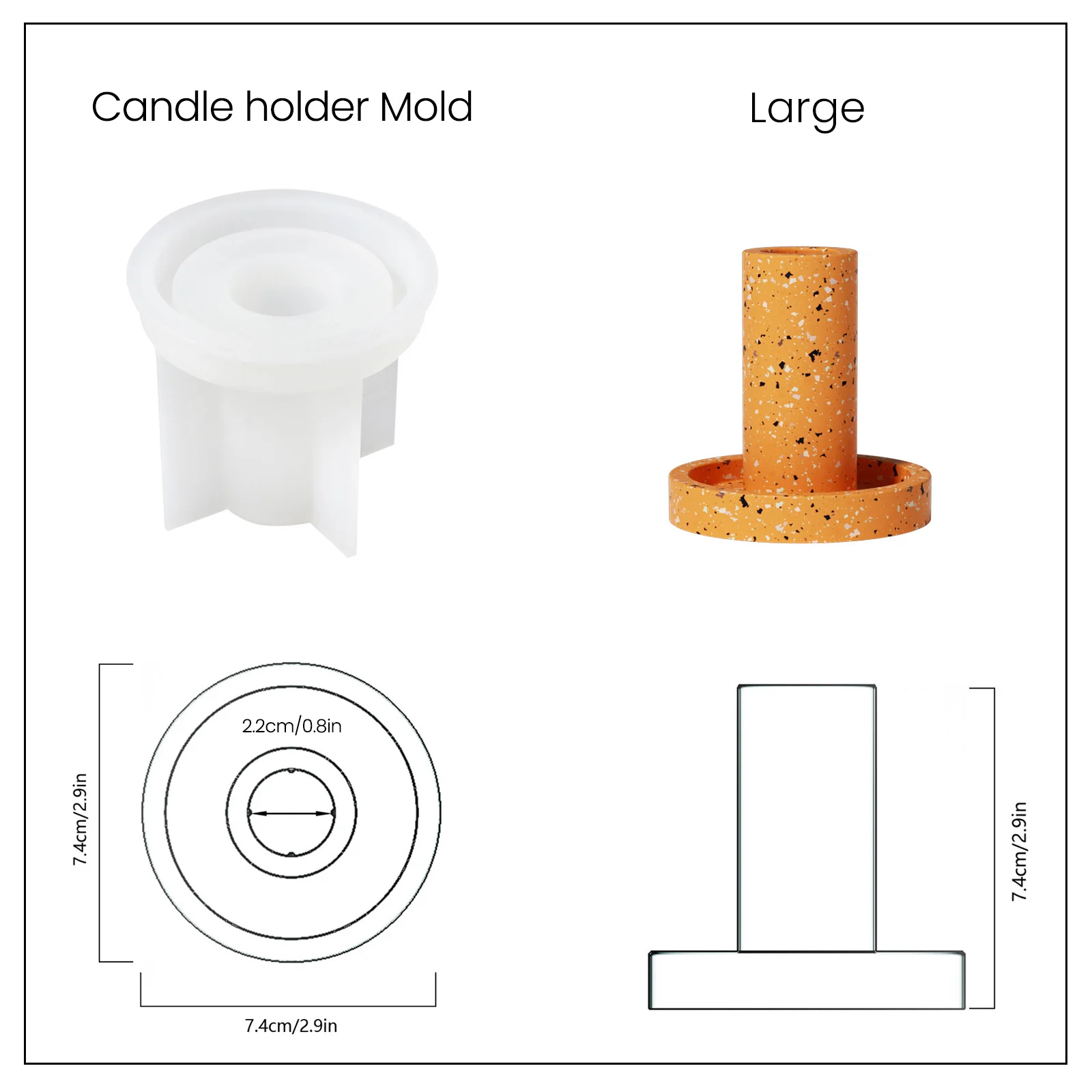 Geometric Simple Taper Candle Holder Silicone Mold - Image 11