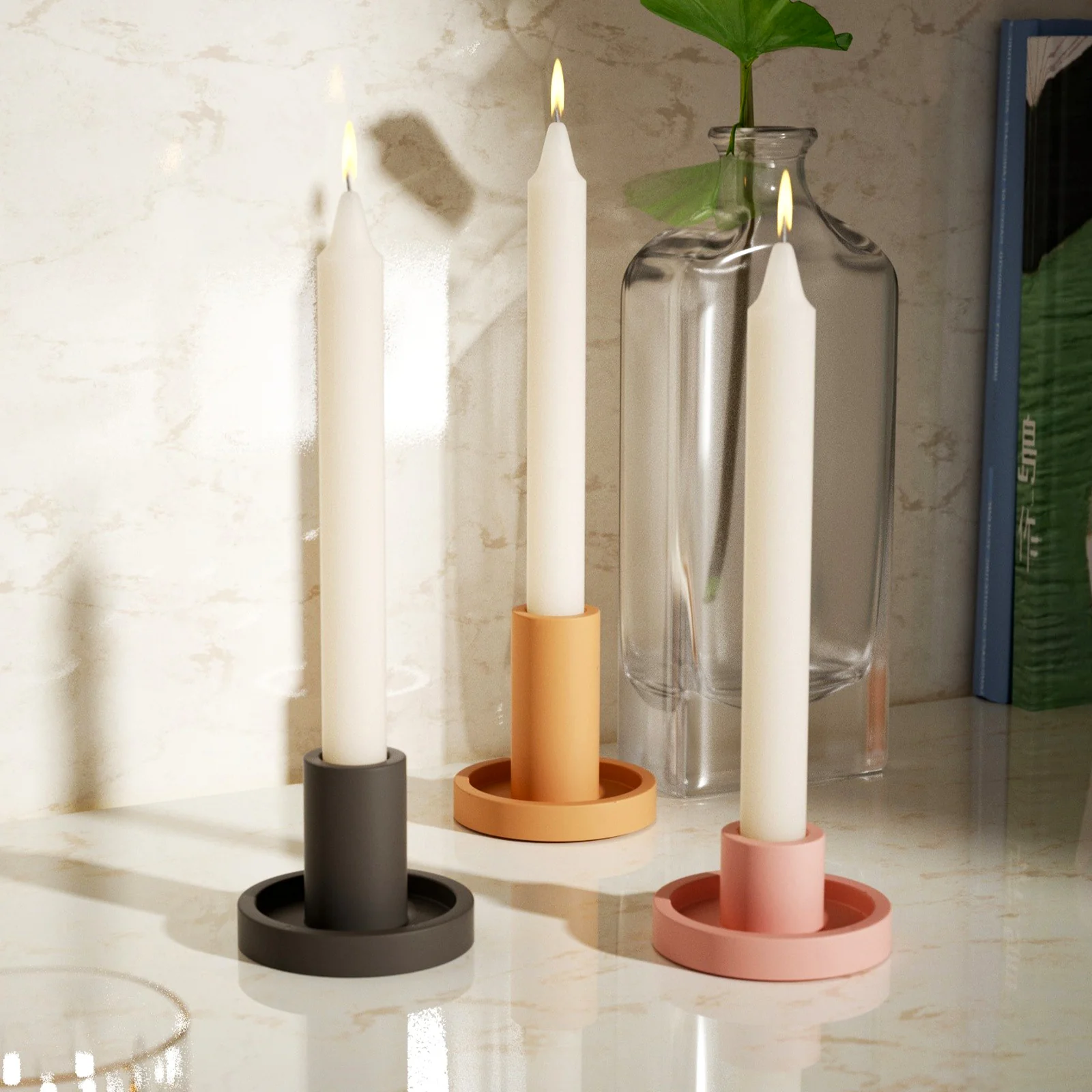 Geometric Simple Taper Candle Holder Silicone Mold - Image 4