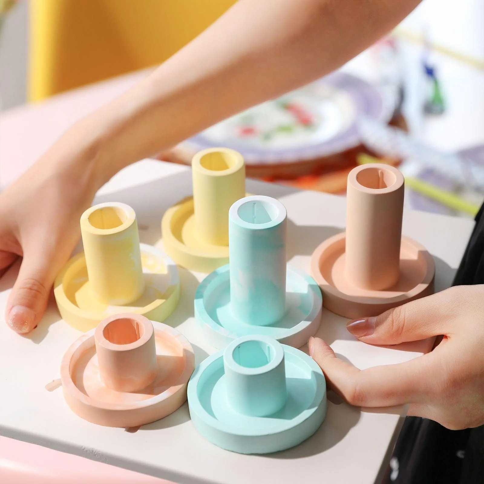 Geometric Simple Taper Candle Holder Silicone Mold - Image 5