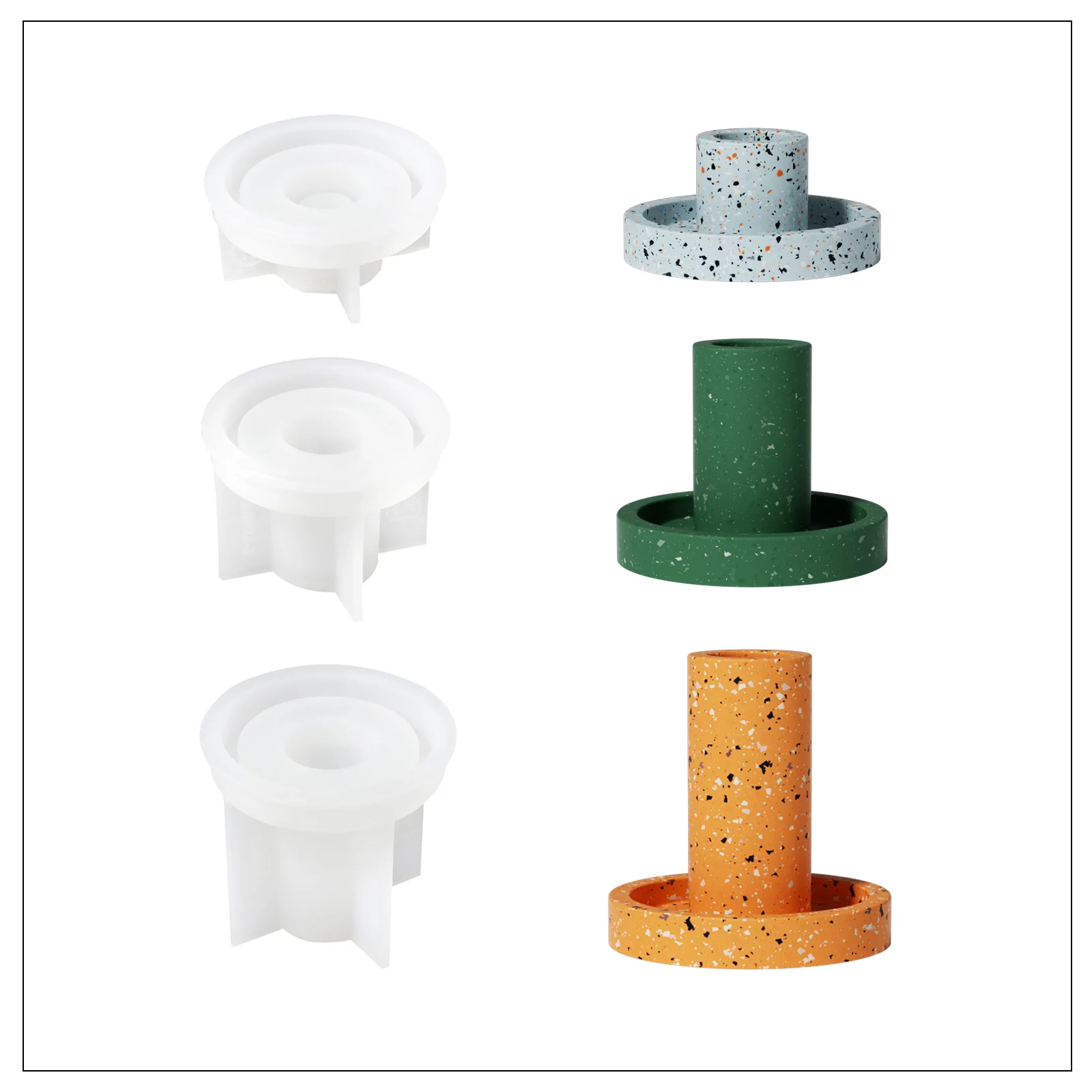 Geometric Simple Taper Candle Holder Silicone Mold - Image 8