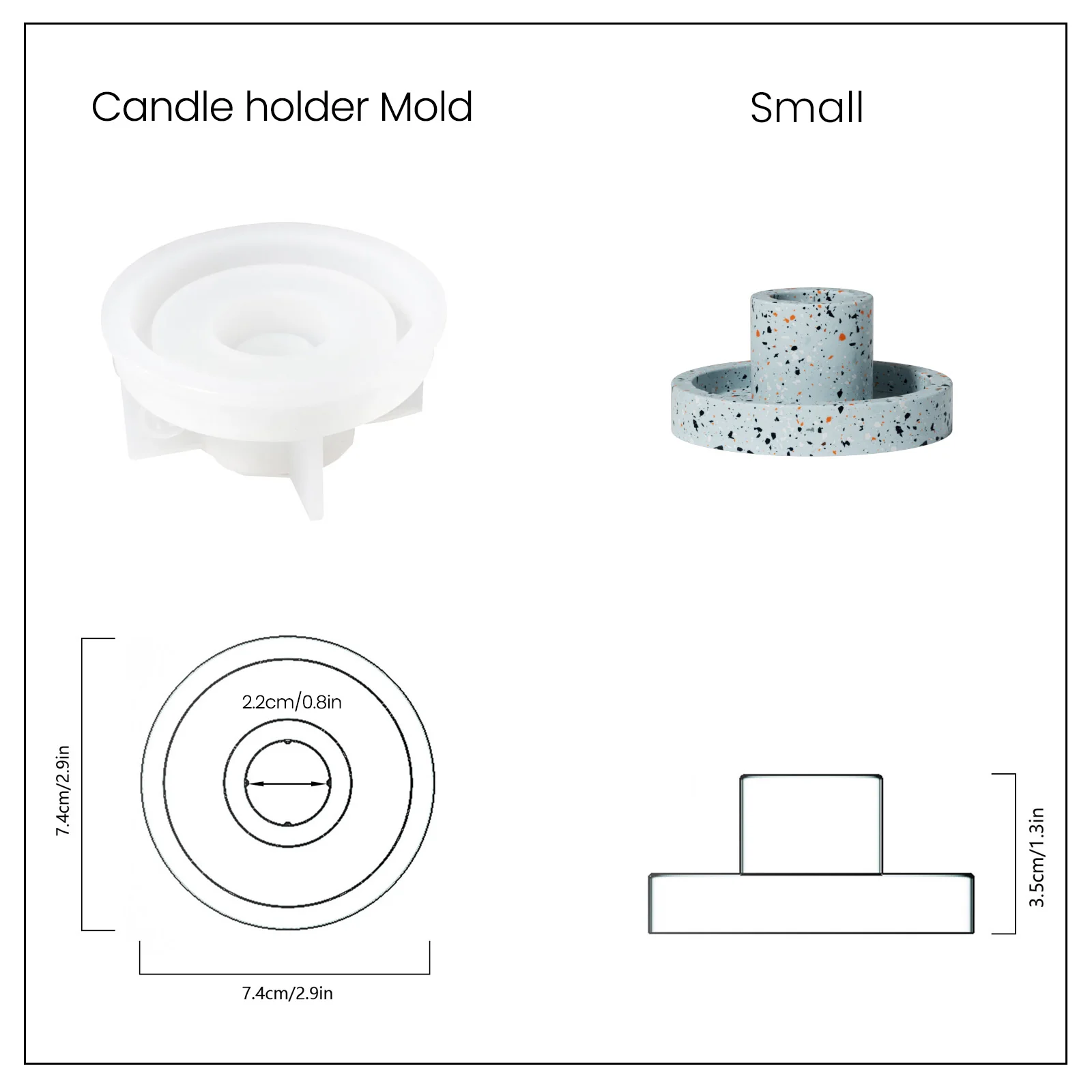 Geometric Simple Taper Candle Holder Silicone Mold - Image 9