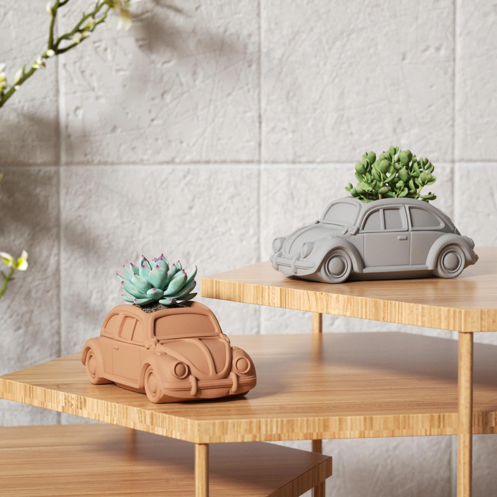 Classic Retro Beetle Coupe Car Plant Pot Silicone Mold