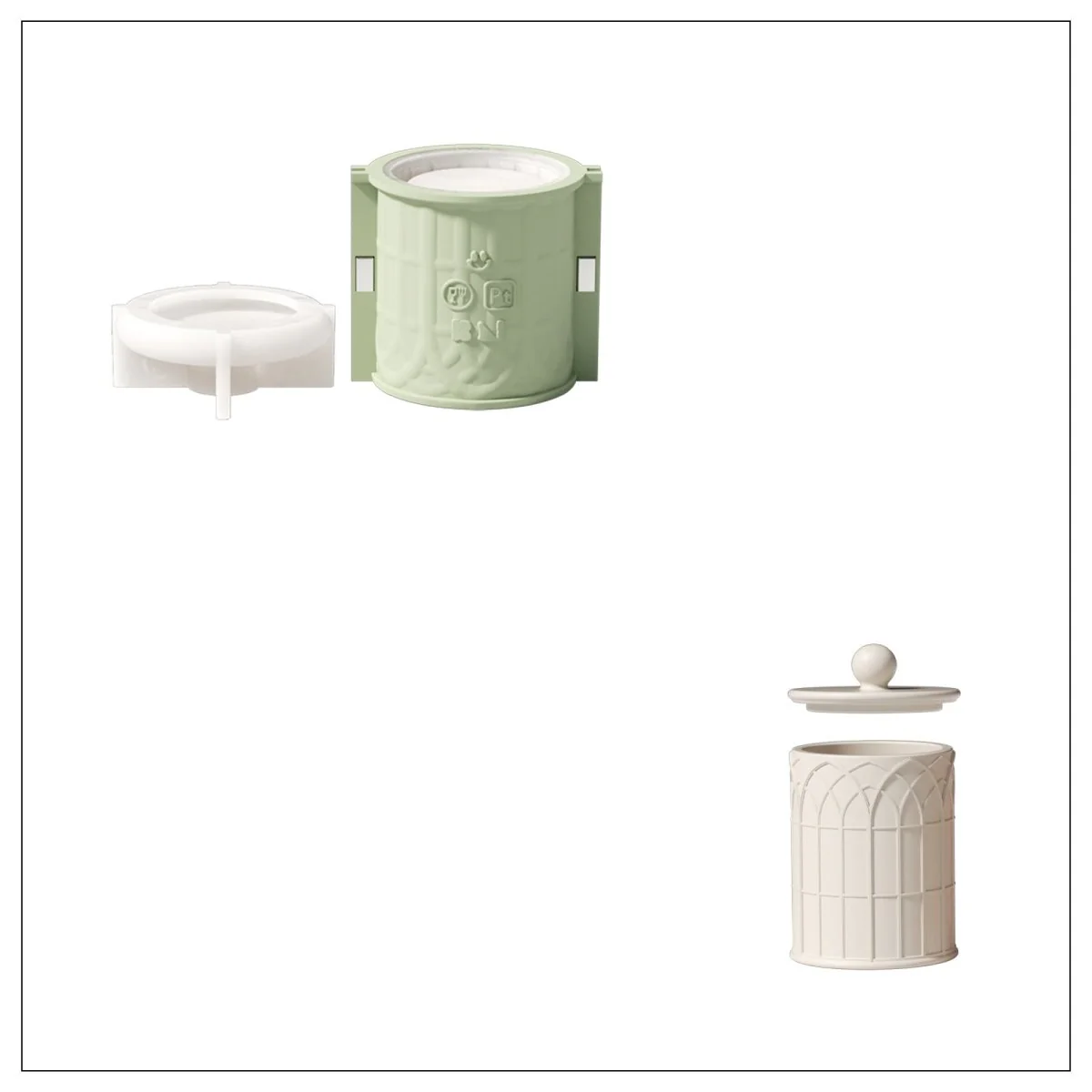 Cathedral Light Candle Jar Silicone Mold & 9 oz Candle Refill Silicone Mold - Image 11