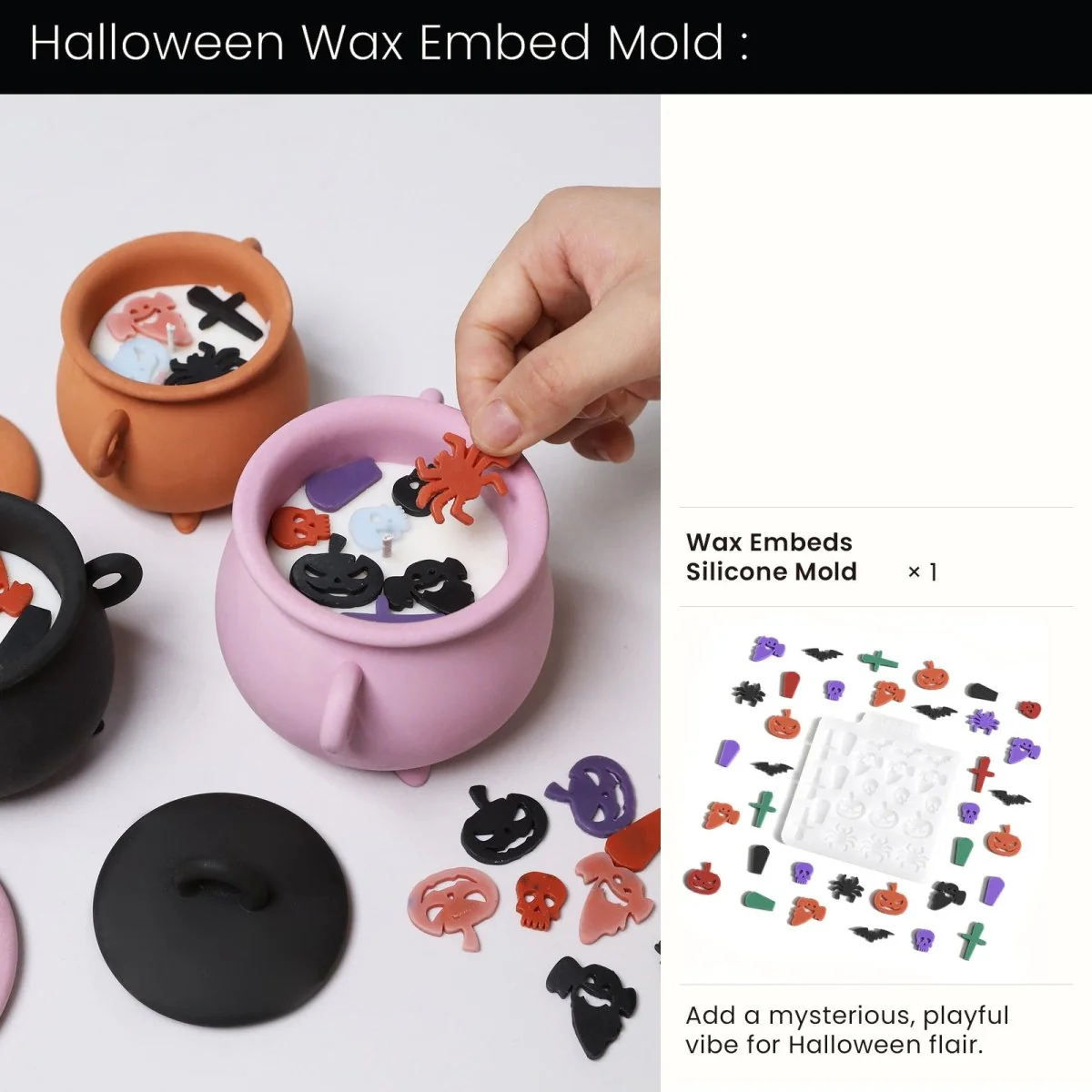 Witchling’s Cauldron Candle Jar Silicone Mold Collection - Image 16