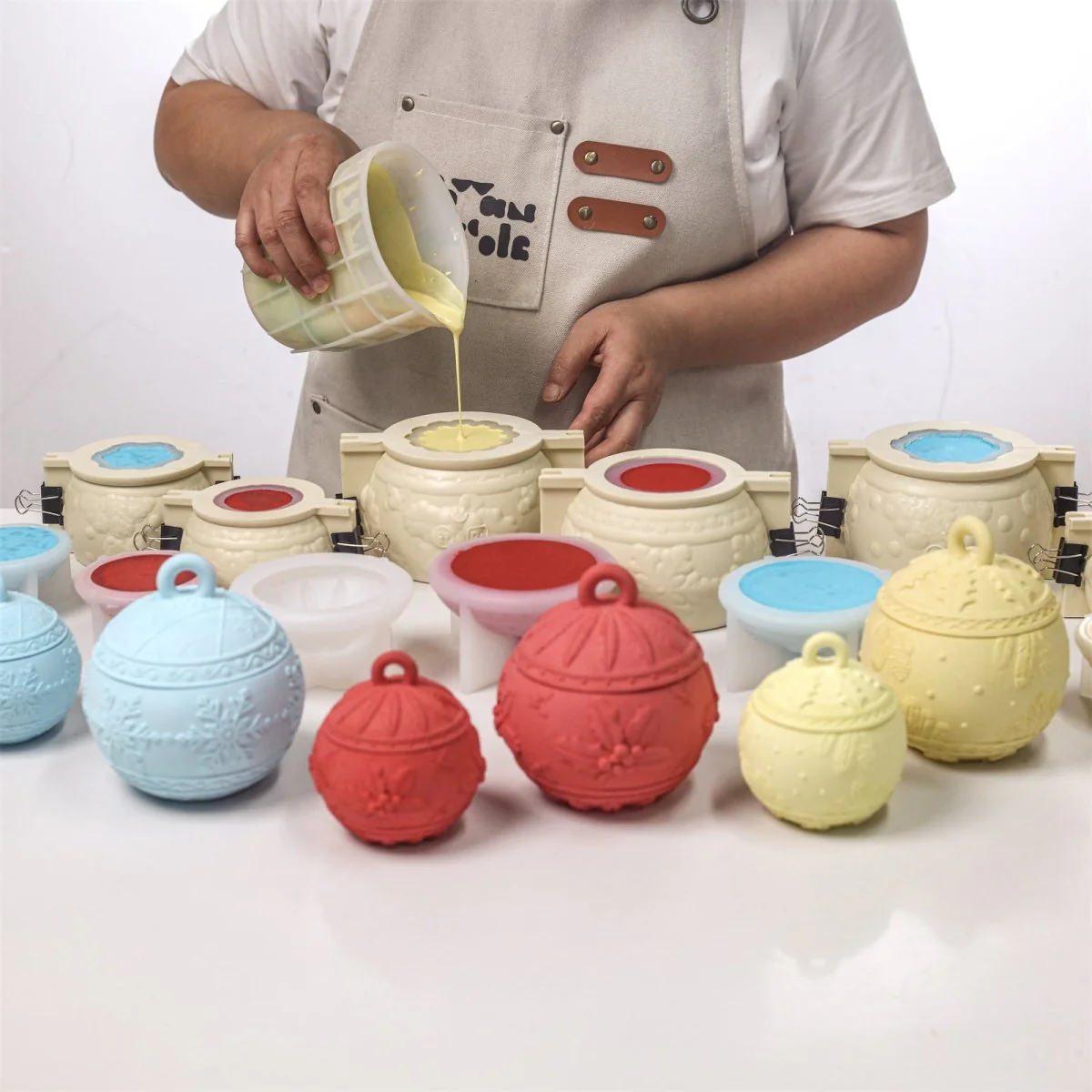 Christmas Charm Bauble Light Candle Jar Silicone Mold Collection - Image 2