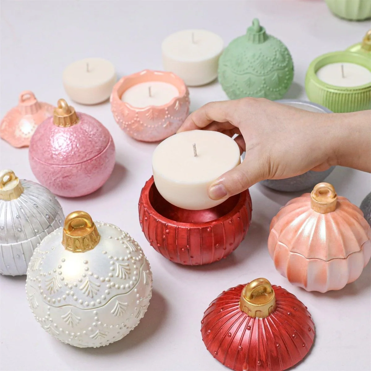 Christmas Twinkle Bauble Candle Jar & Refill Silicone Mold Collection - Image 6