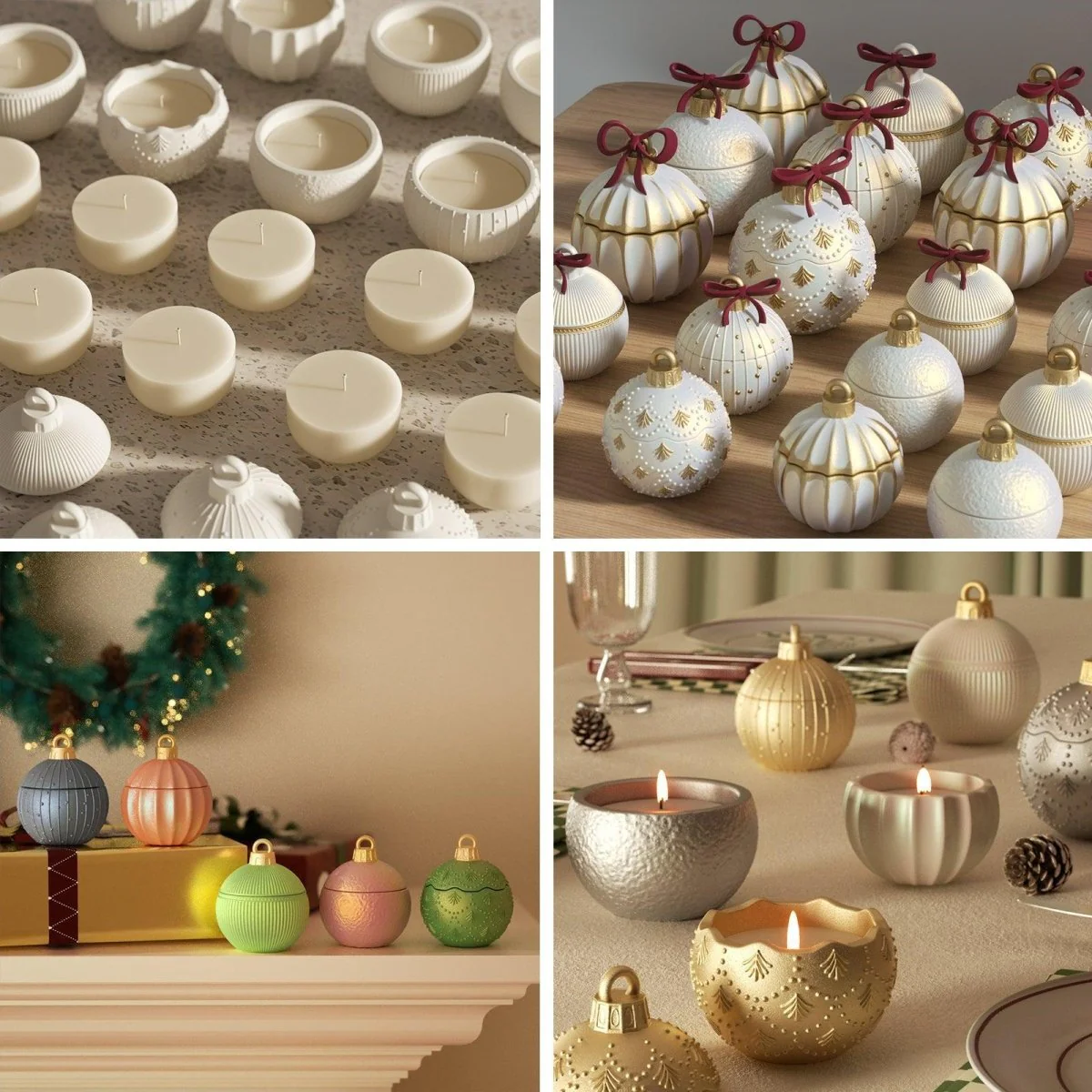 Christmas Twinkle Bauble Candle Jar & Refill Silicone Mold Collection - Image 8