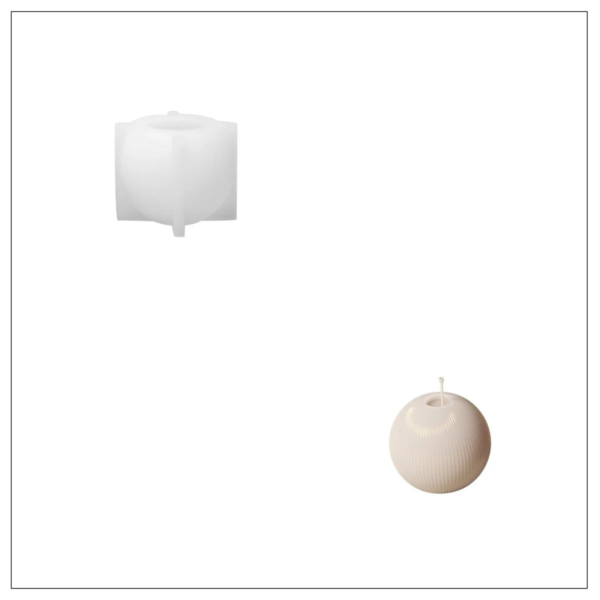 Elegant Stripes Christmas Bauble Candle Silicone Mold - Image 9