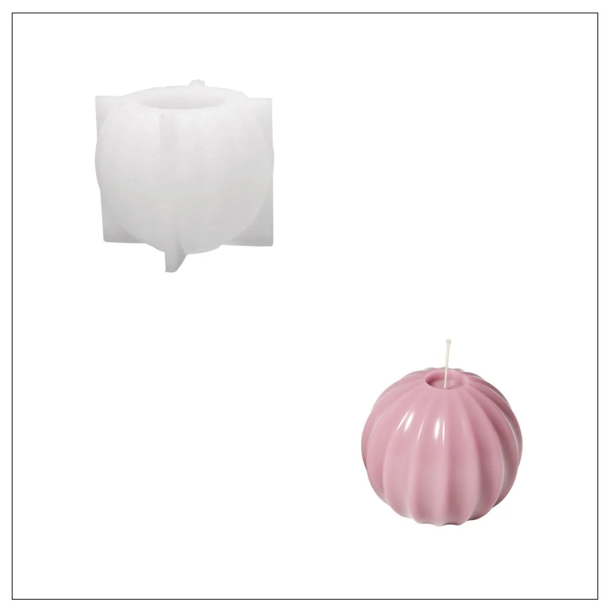 Twist Bloom Christmas Bauble Candle Silicone Mold - Image 11
