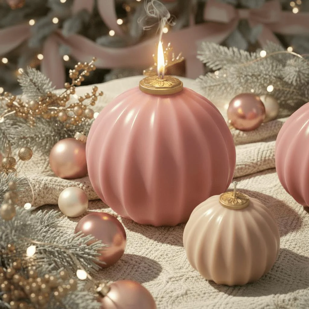 Twist Bloom Christmas Bauble Candle Silicone Mold - Image 3