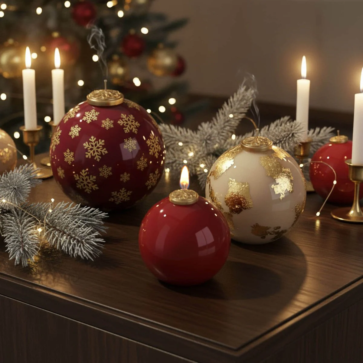 Classic Glow Christmas Bauble Candle Silicone Mold - Image 2