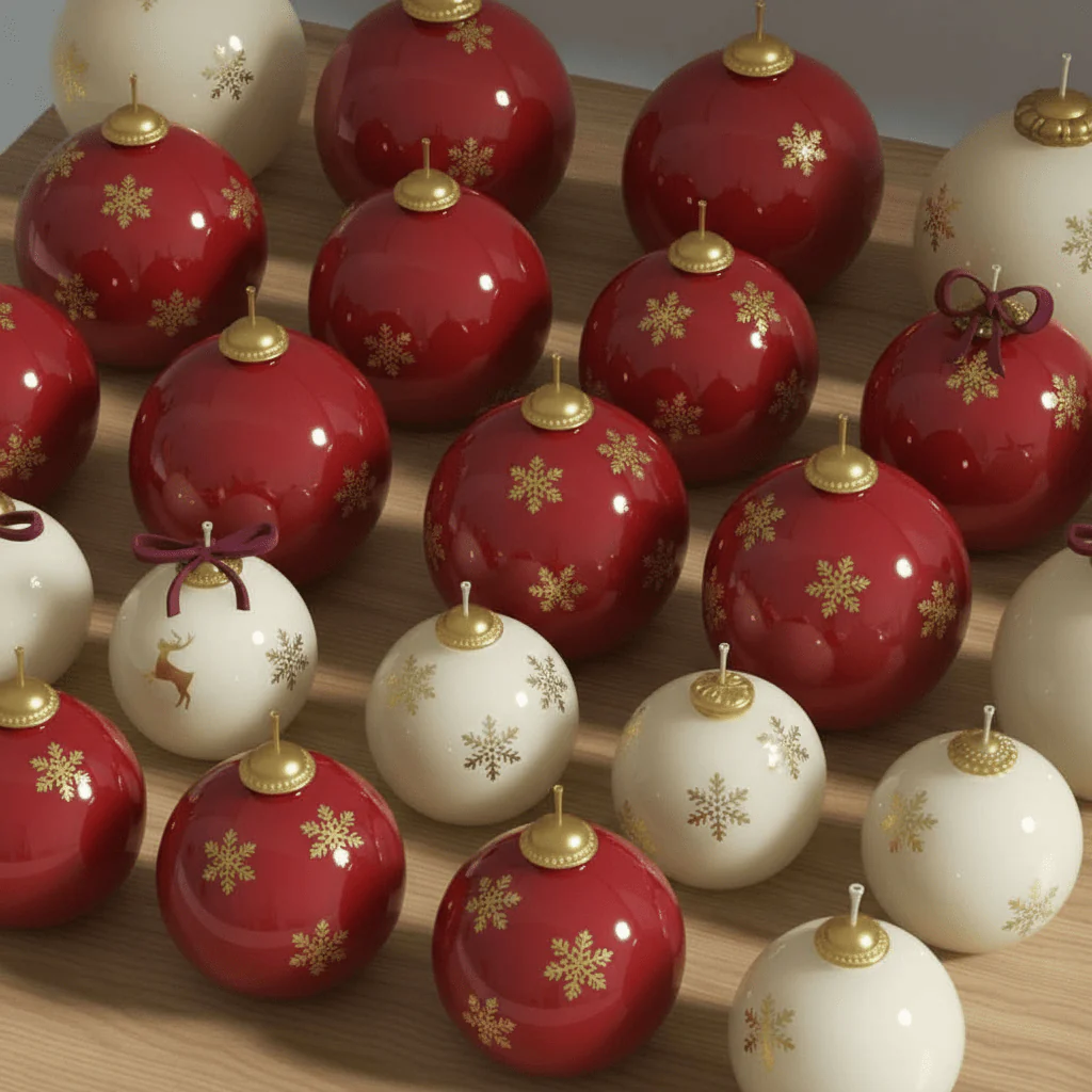 Classic Glow Christmas Bauble Candle Silicone Mold - Image 3