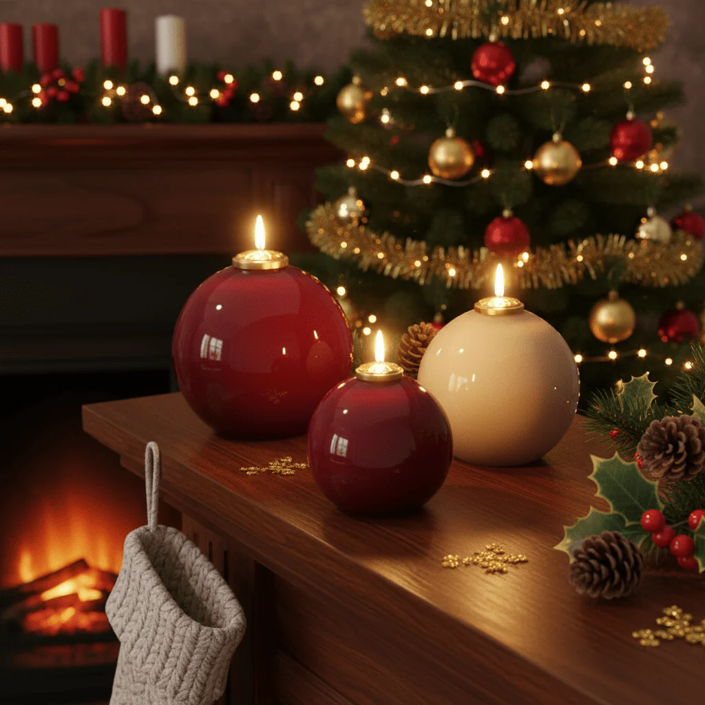 Classic Glow Christmas Bauble Candle Silicone Mold - Image 4