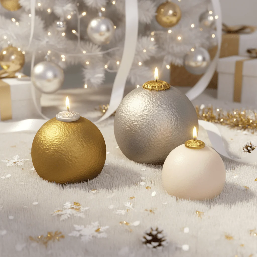 Frosted Charm Christmas Bauble Candle Silicone Mold - Image 2