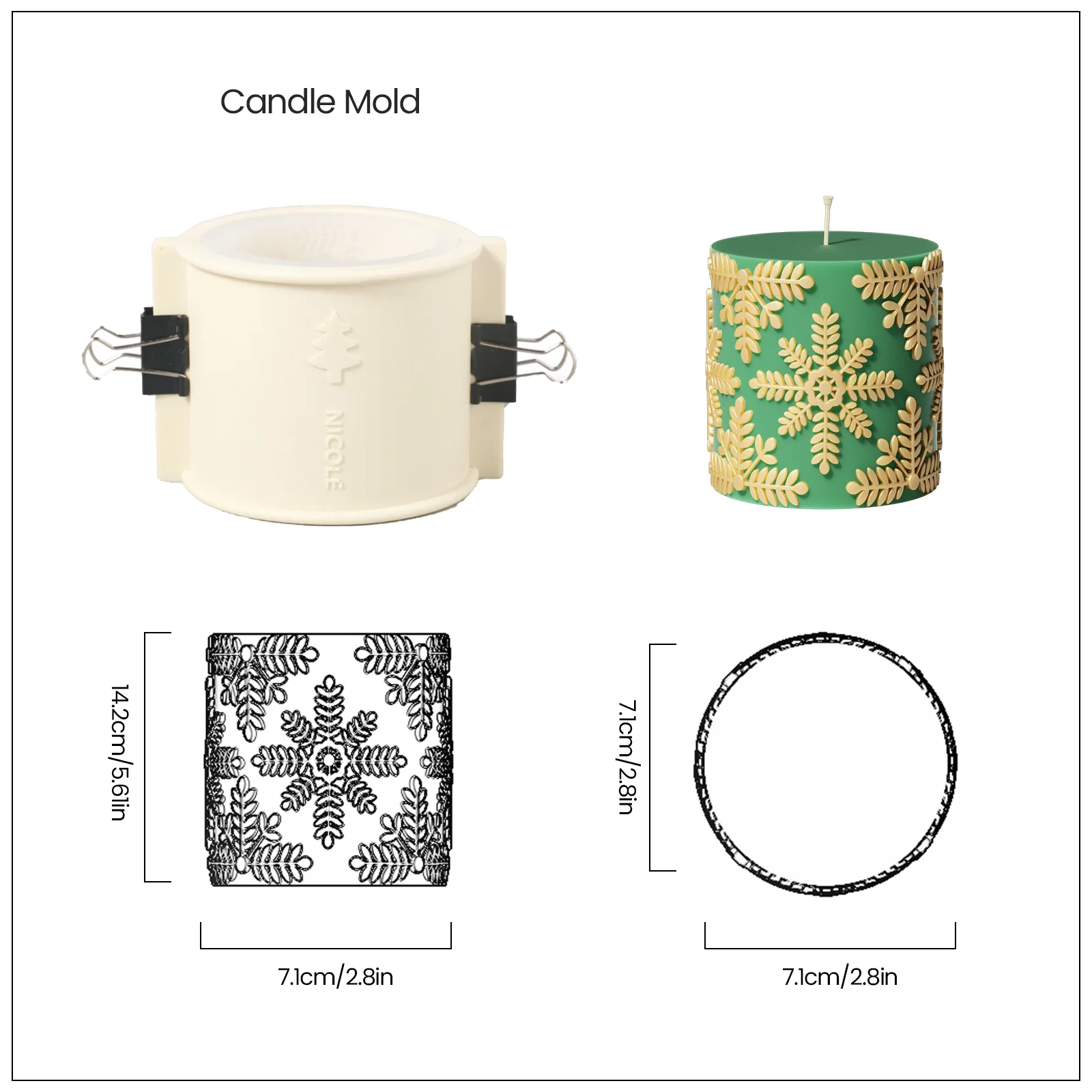 Snowflake Pattern Candle Collection Silicone Mold - Image 10