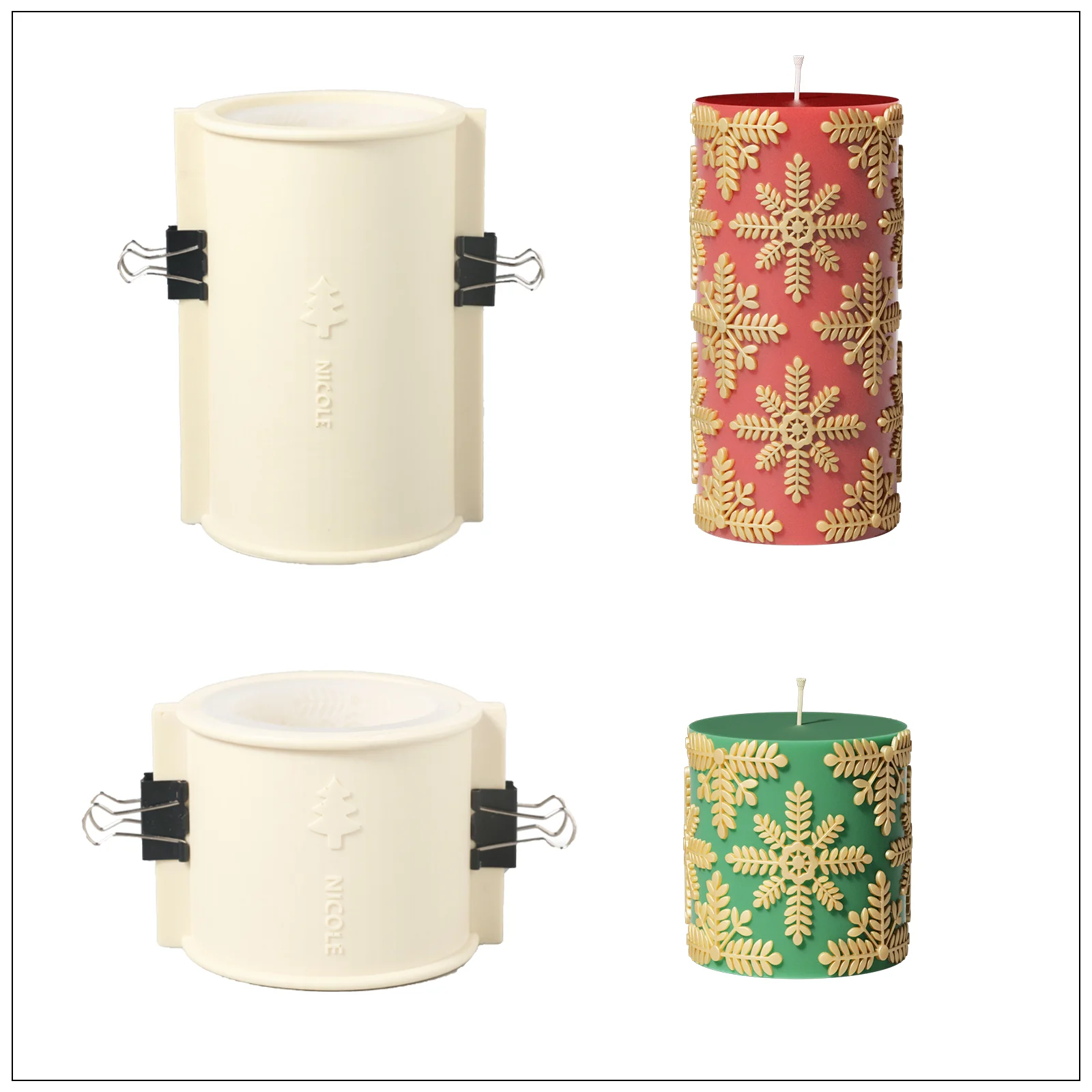 Snowflake Pattern Candle Collection Silicone Mold - Image 12