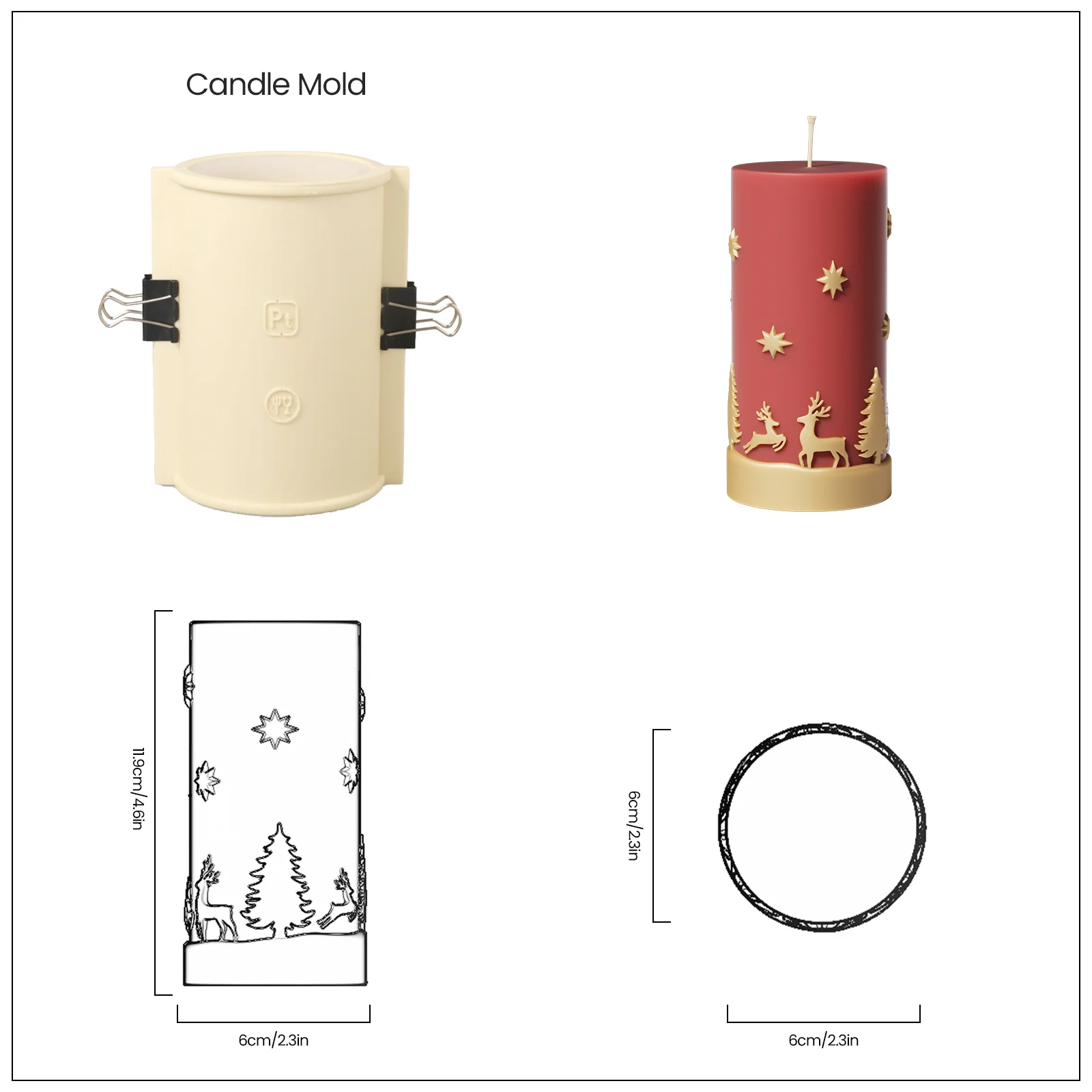 Christmas Pattern Candle Collection Silicone Mold - Image 10