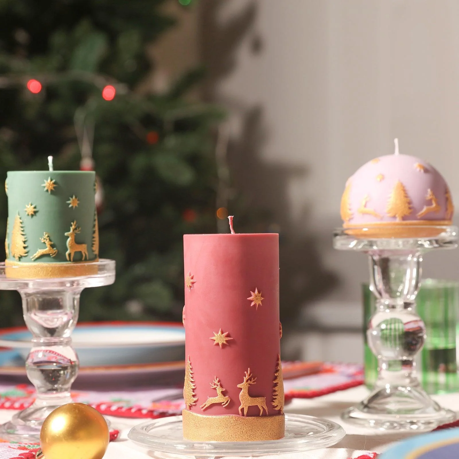 Christmas Pattern Candle Collection Silicone Mold - Image 4