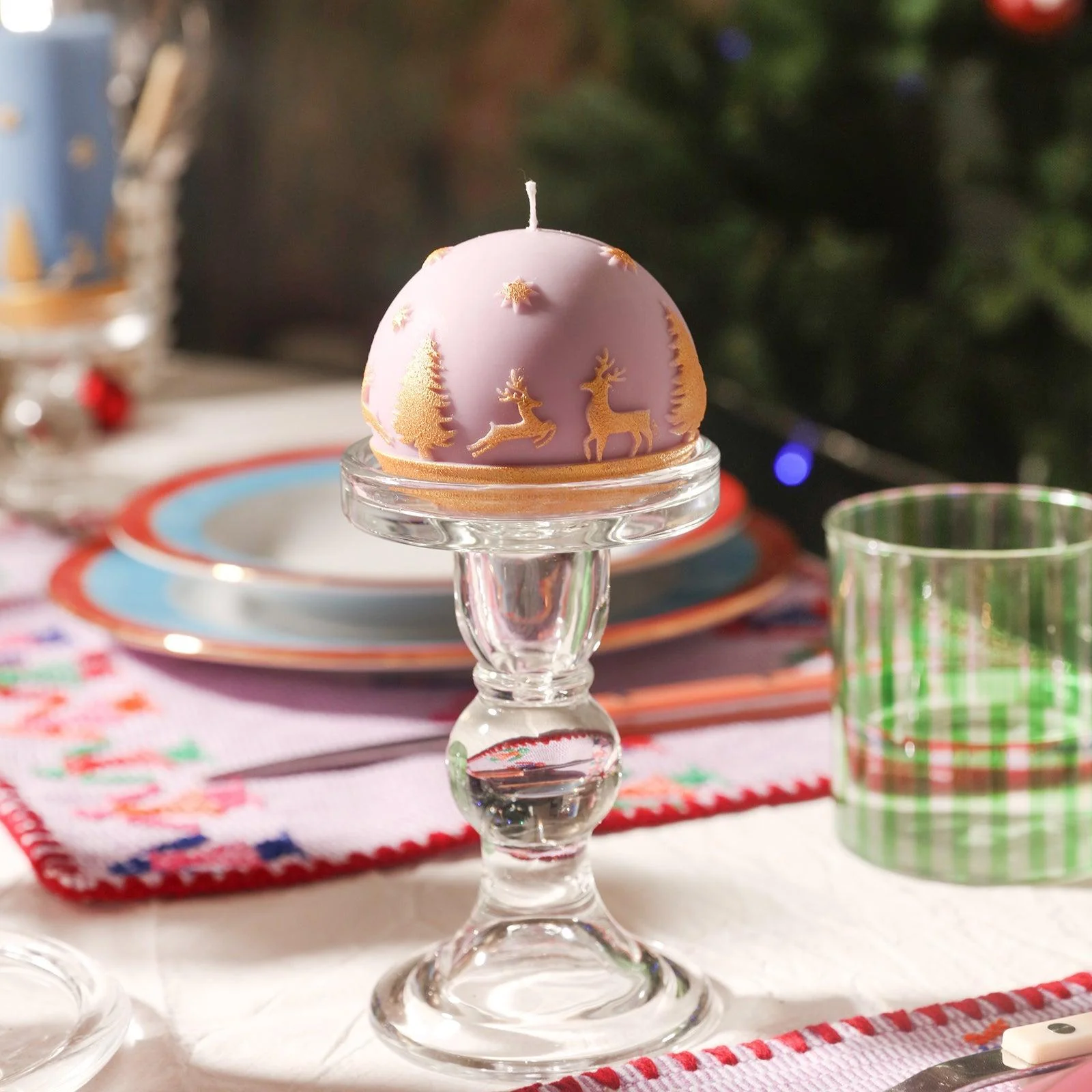Christmas Pattern Sphere Candle Silicone Mold - Image 4