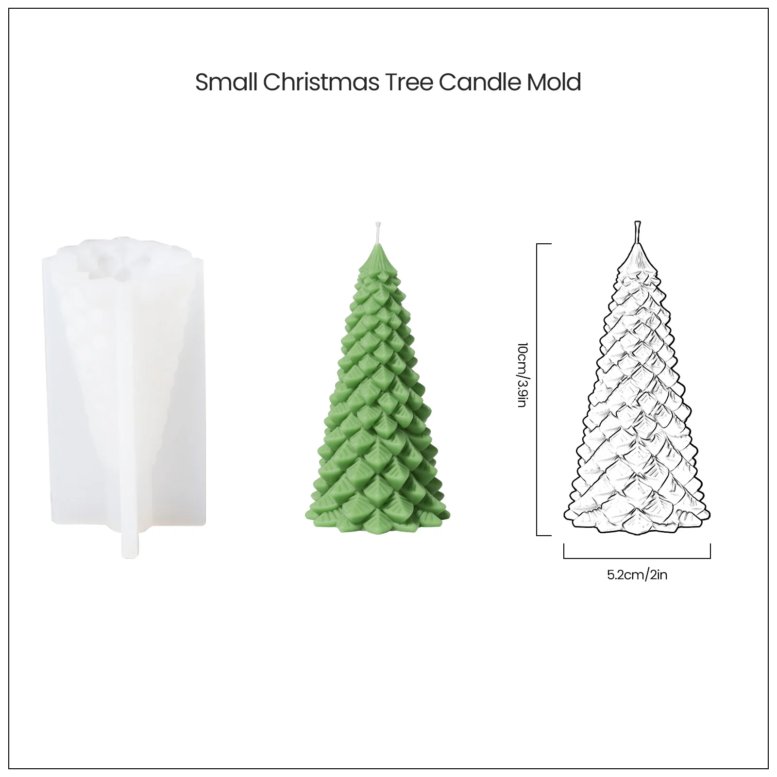 4-inch Christmas Tree Candle Silicone Mold - Image 11