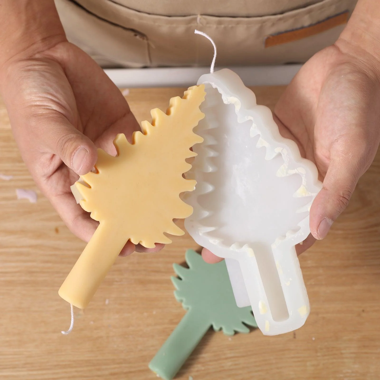 Christmas Evergreen Tree Silhouette Taper Candle Silicone Mold - Image 2