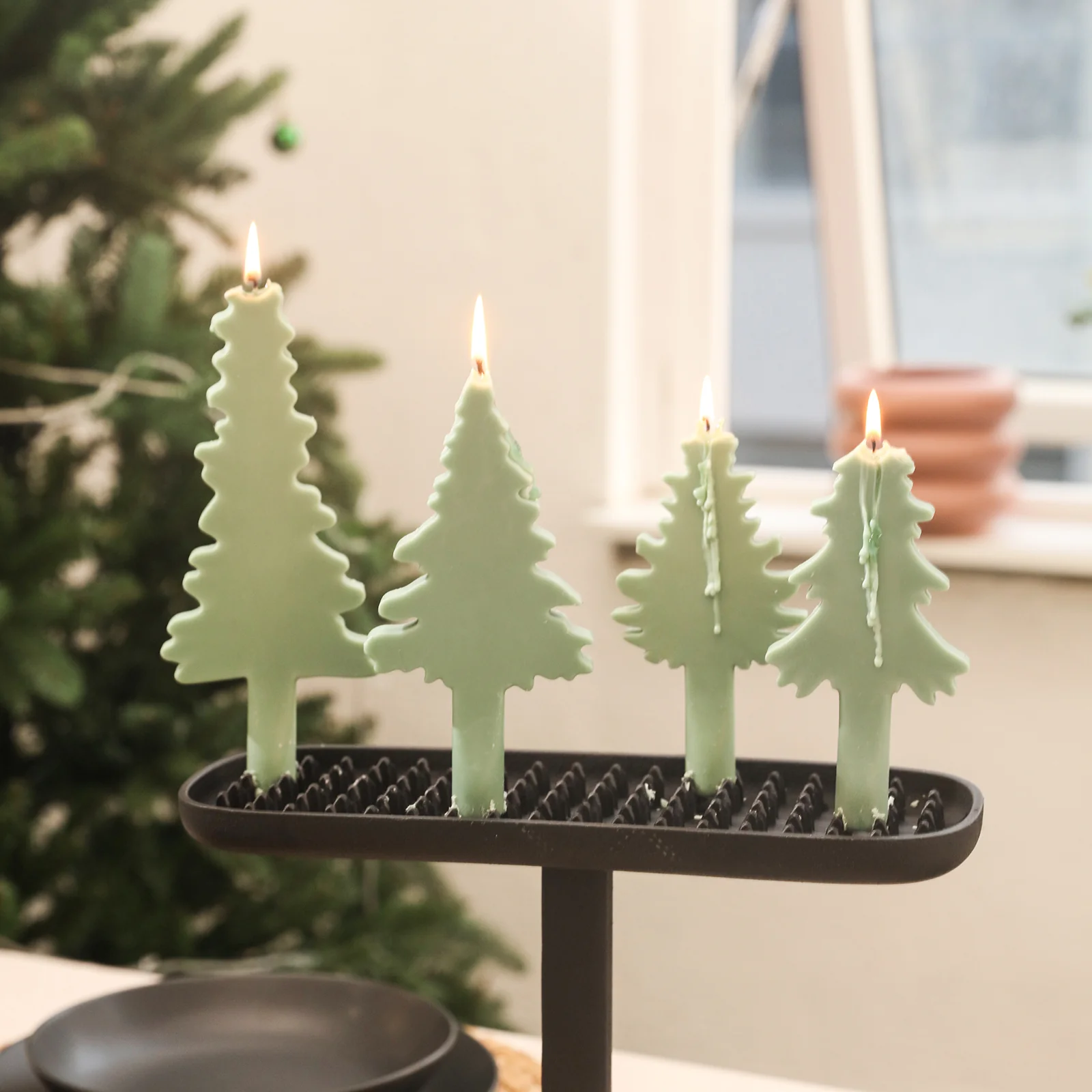 Christmas Evergreen Tree Silhouette Taper Candle Silicone Mold - Image 7