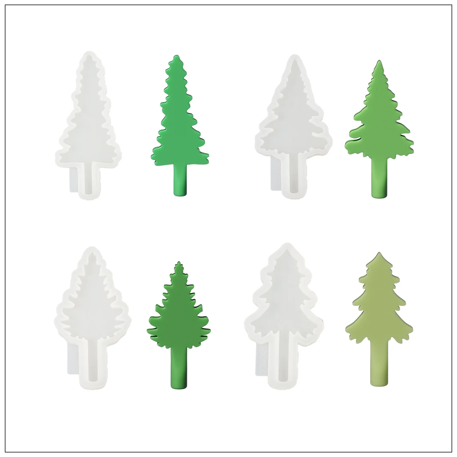 Christmas Evergreen Tree Silhouette Taper Candle Silicone Mold - Image 11