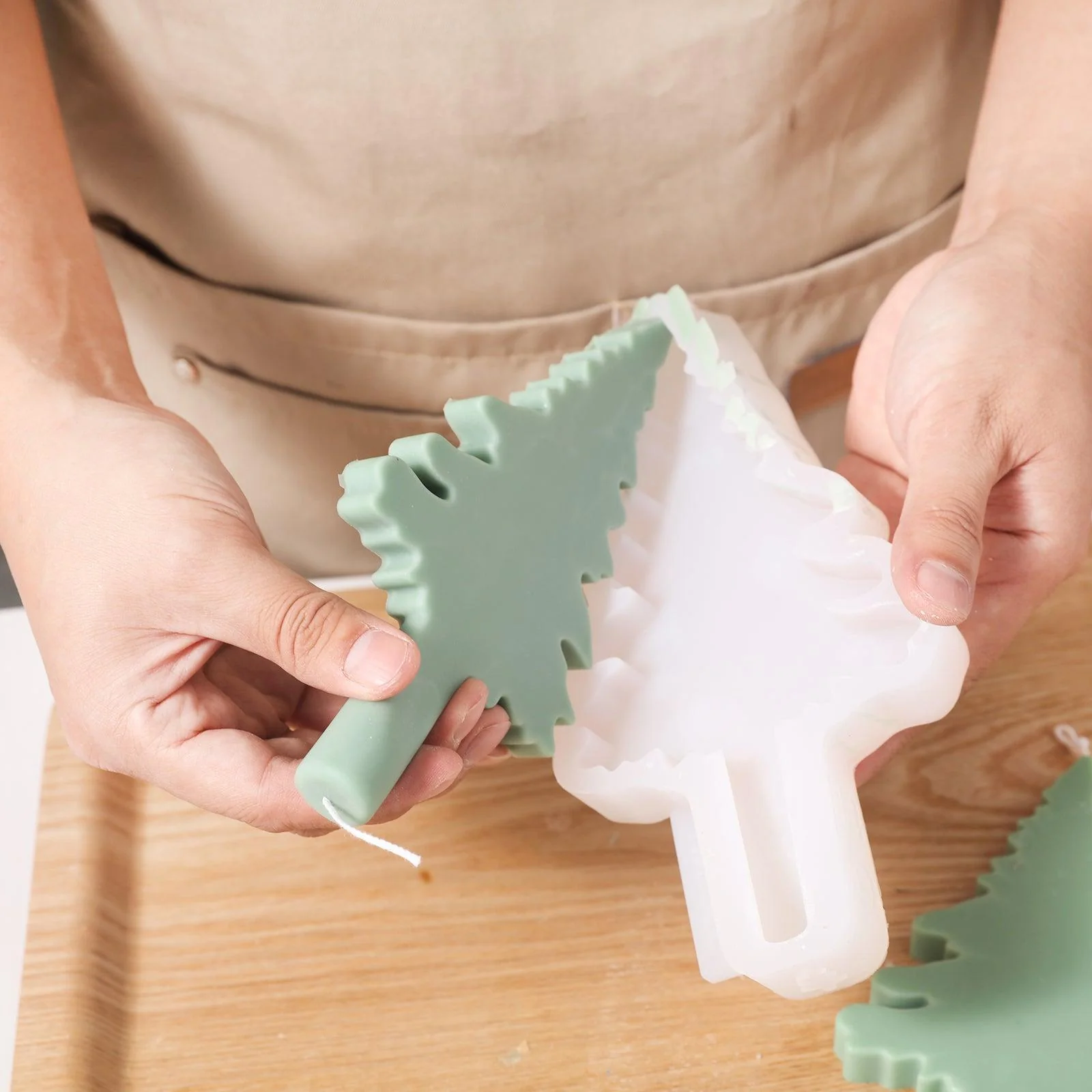 Christmas Evergreen Tree Silhouette Taper Candle Silicone Mold - Image 2