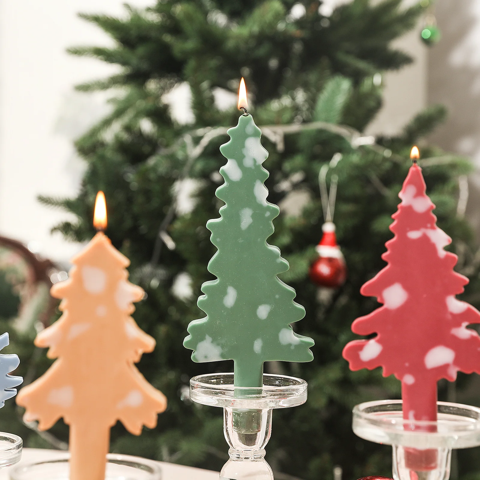 Christmas Evergreen Tree Silhouette Taper Candle Silicone Mold - Image 4
